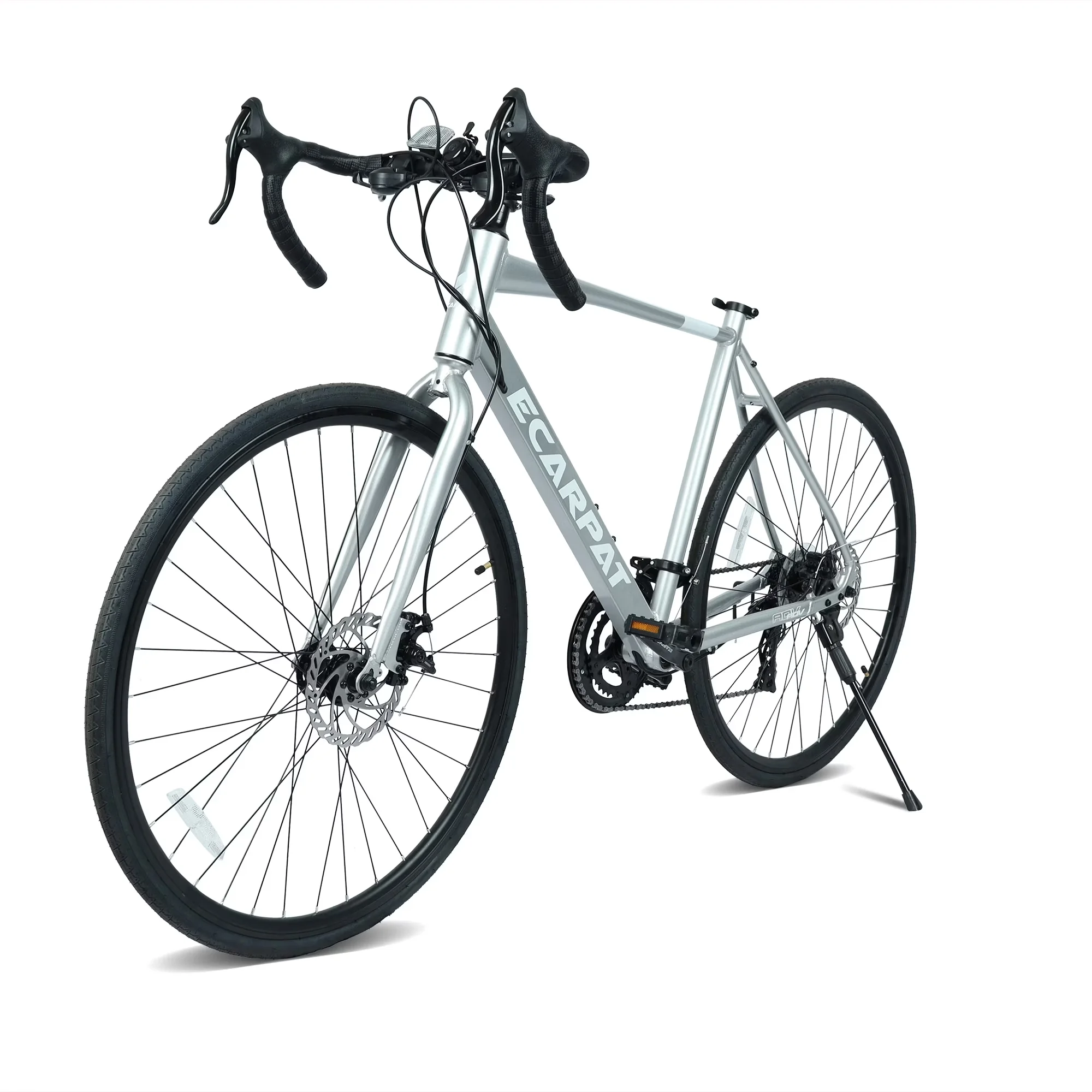 Versatile Road Bike with Disc Brakes, Lightweight Aluminum Frame, 700C - Silver Model 996E79
