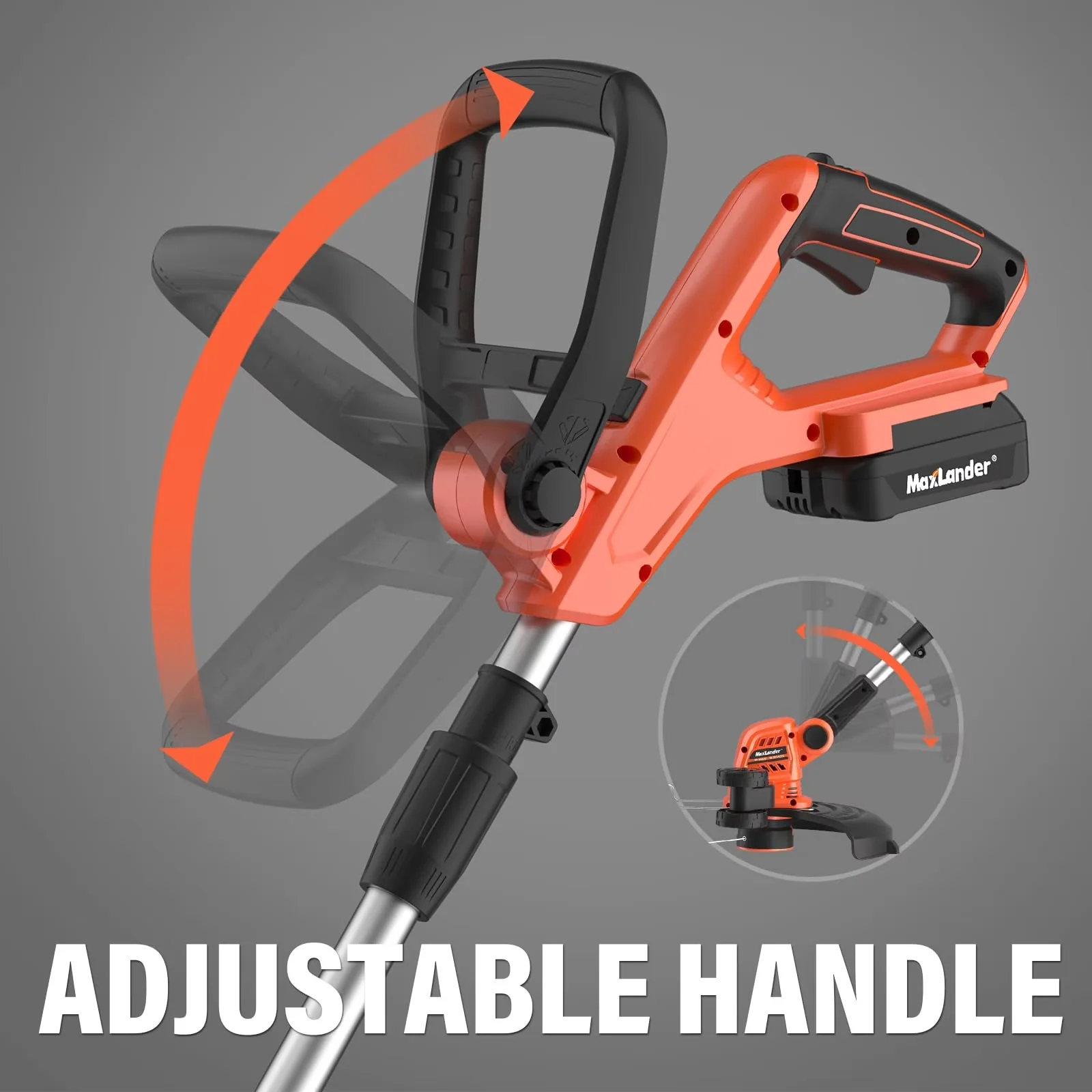 Durable String Trimmer with Battery, 20V, Weed Wacker Cordless - Traditional Style Model 8682D0