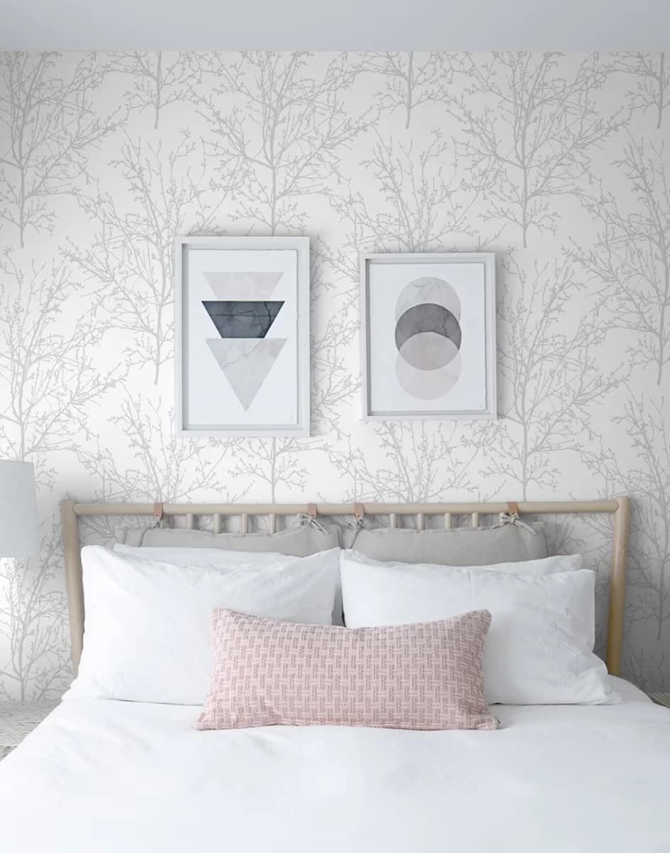 Wallpaper Reliable with Removable, Tree Branches Peel and Stick - Off-White Self-Adhesive Vinyl Model AC42AB