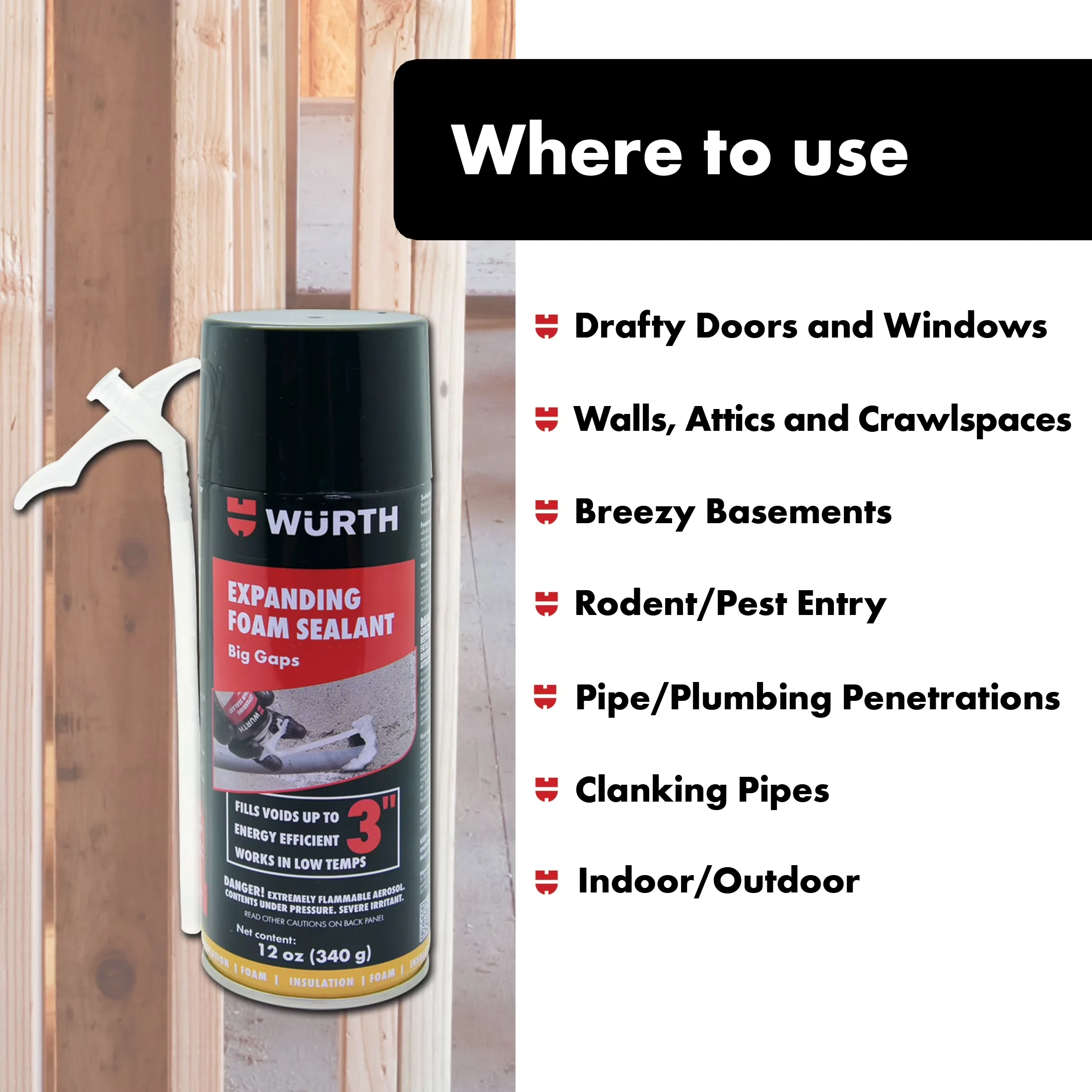 Building Material Professional with Durable, Easy Installation - White Expanding Foam Model 71CA35