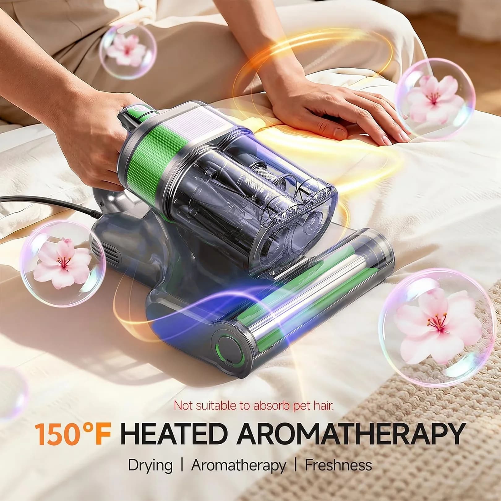 Efficient Fans In Cooling with LED, Oscillating, Mattress Vacuum Cleaner - Green Metal Model 6BB1AC