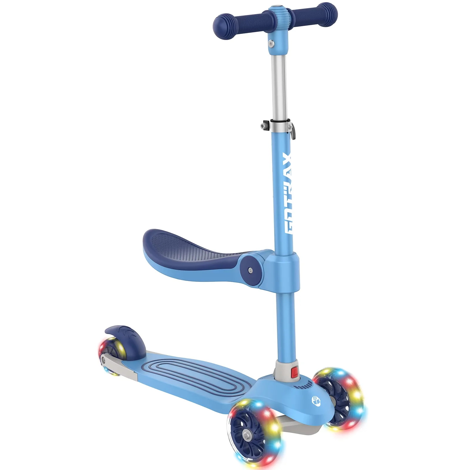 Premium Scooter with Foldable - Blue Steel/Plastic 3-8 - Residential Grade Model DA6FE3