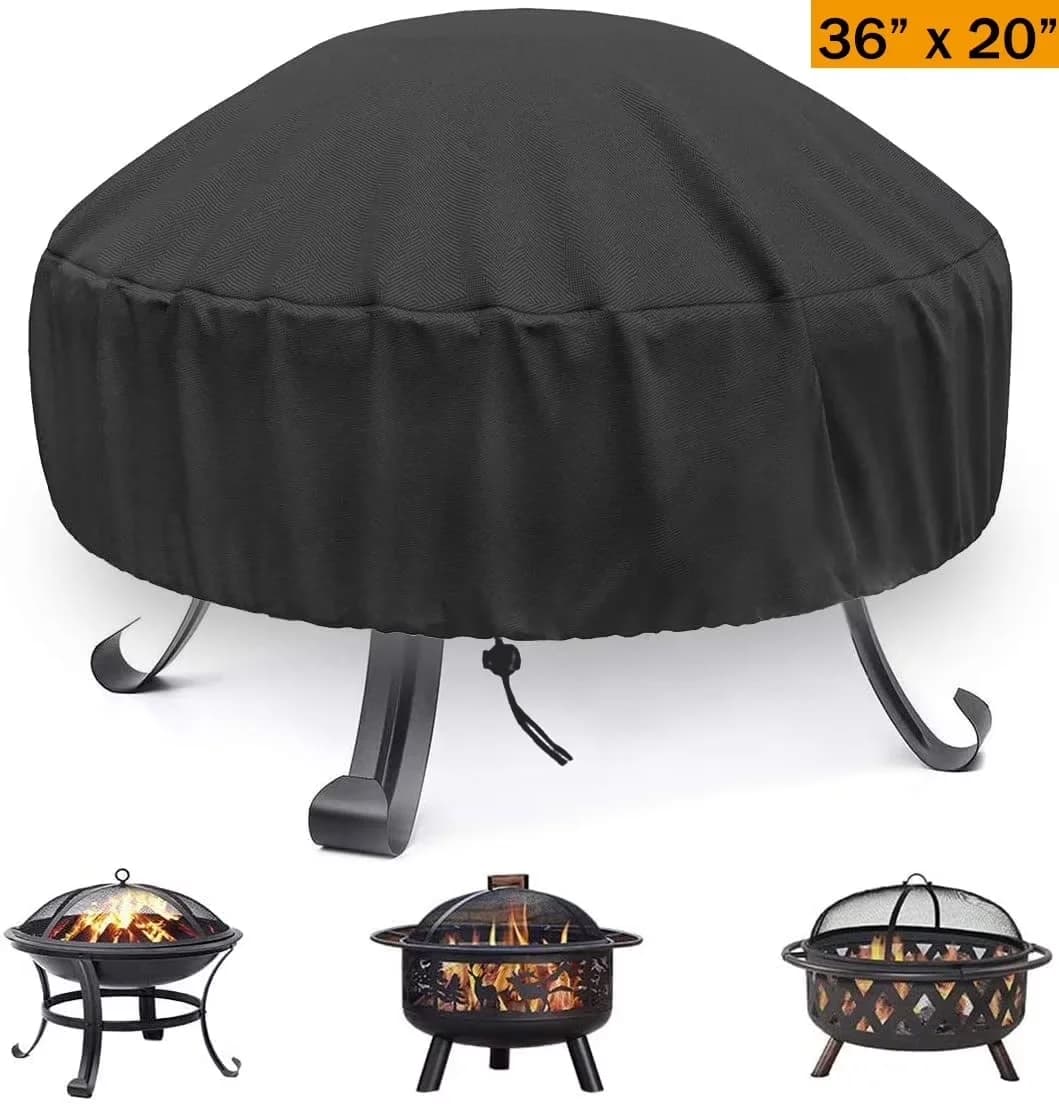 Essential Outdoor Heating with Waterproof, Fire Pit Cover Round - 36"D x 20" Model C85359
