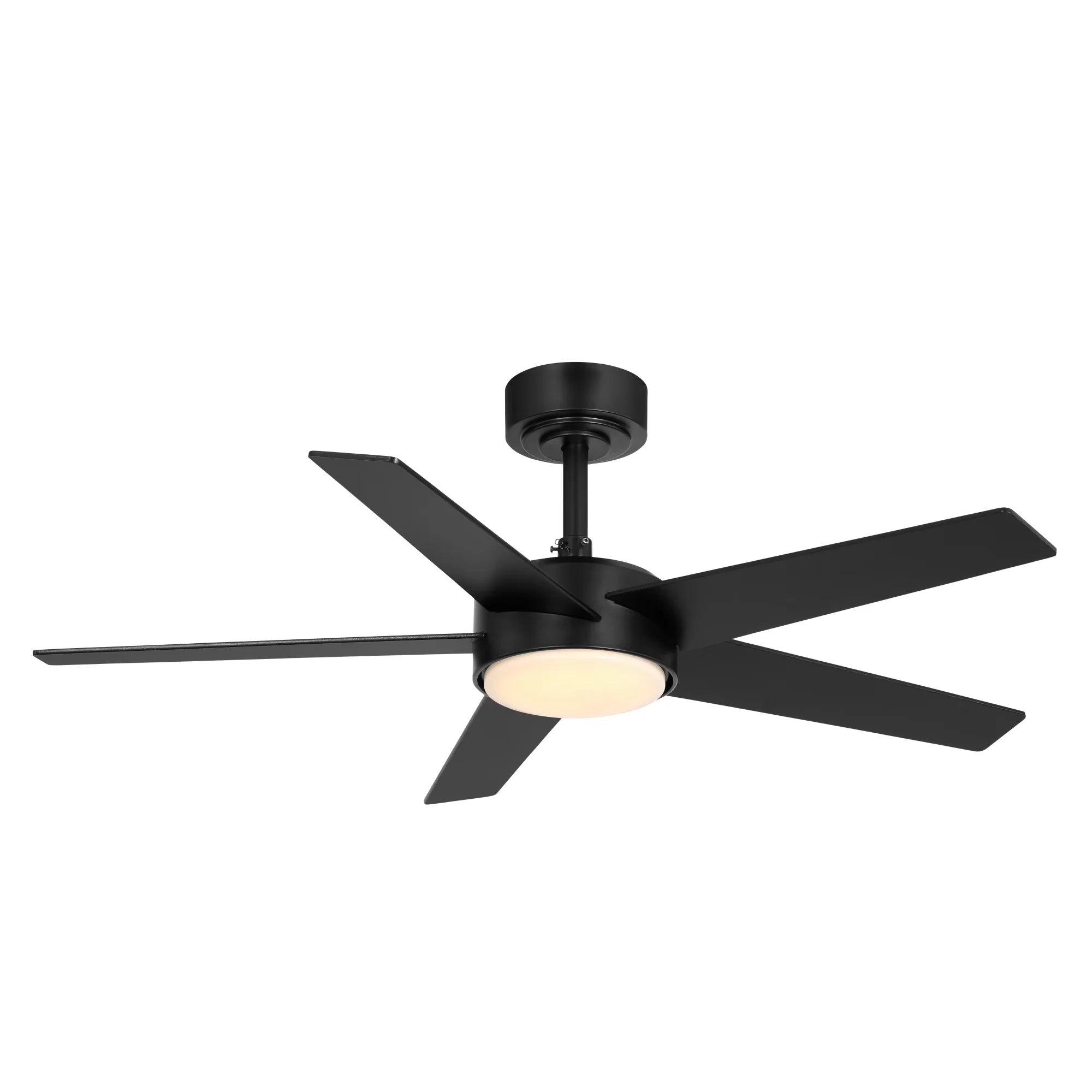 Professional Ceiling Fan with LED, Traditional, Remote Controlled - Black Acrylic Model 9D0ED0