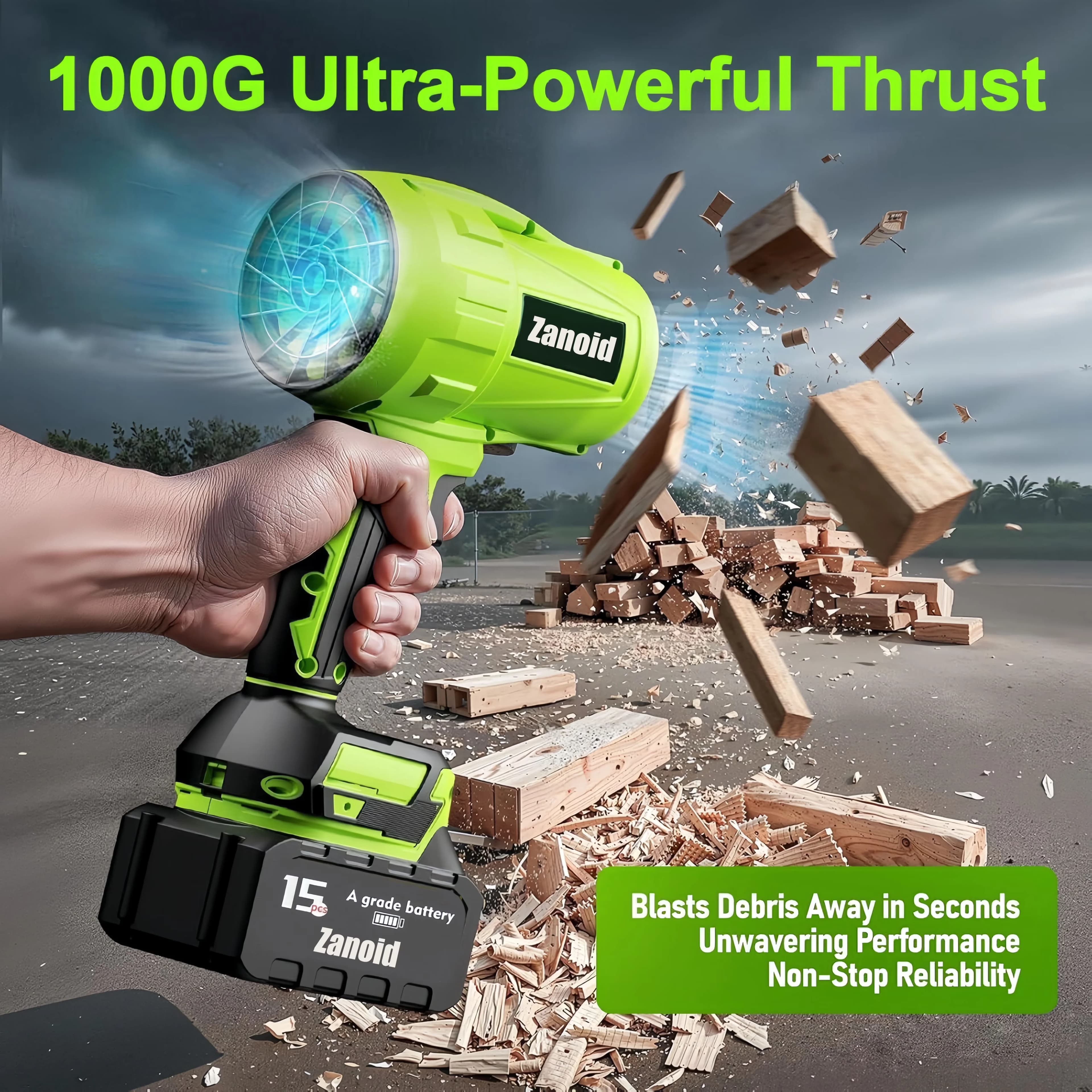Efficient Leaf Blower with Battery, 20V, 20V Cordless Brushless Motor for Car - Model D325E5