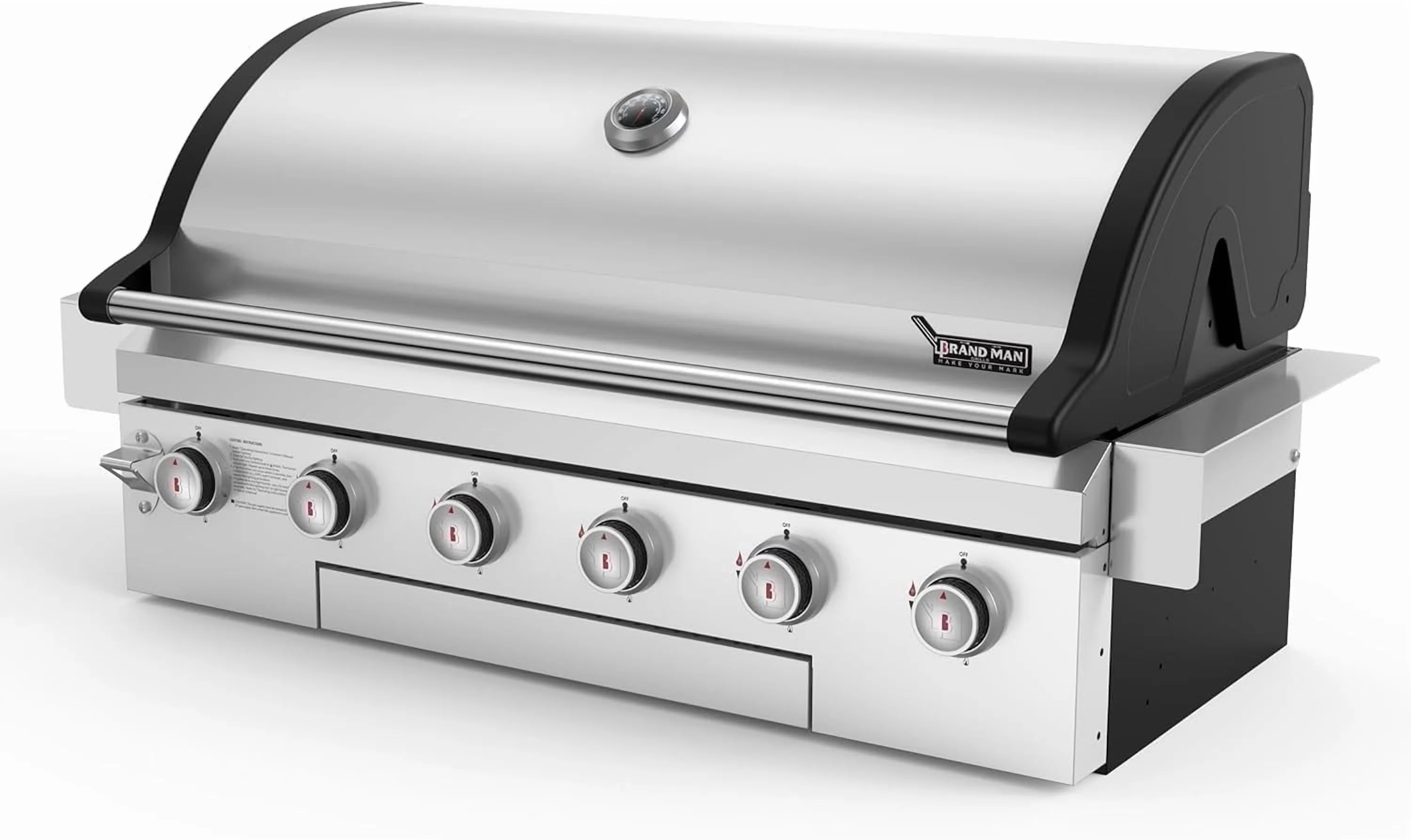 Gas Grill Efficient with Rust Resistant, Heat Thermometer, Warming Rack - Stainless Steel Model 6944EC