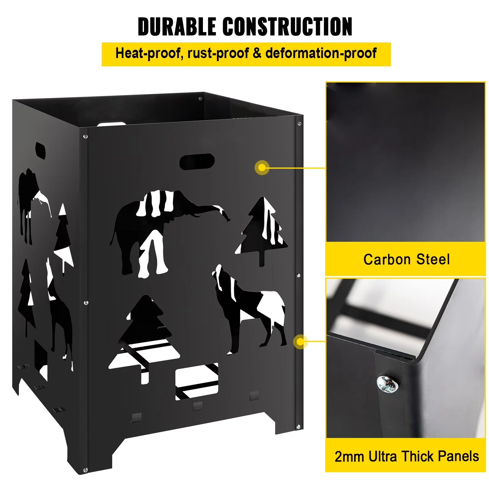 Premium Outdoor Heating with Rust Resistant, Comes, Constructed from Carbon Steel - Carbon Steel Black for Outdoor Model 282E50