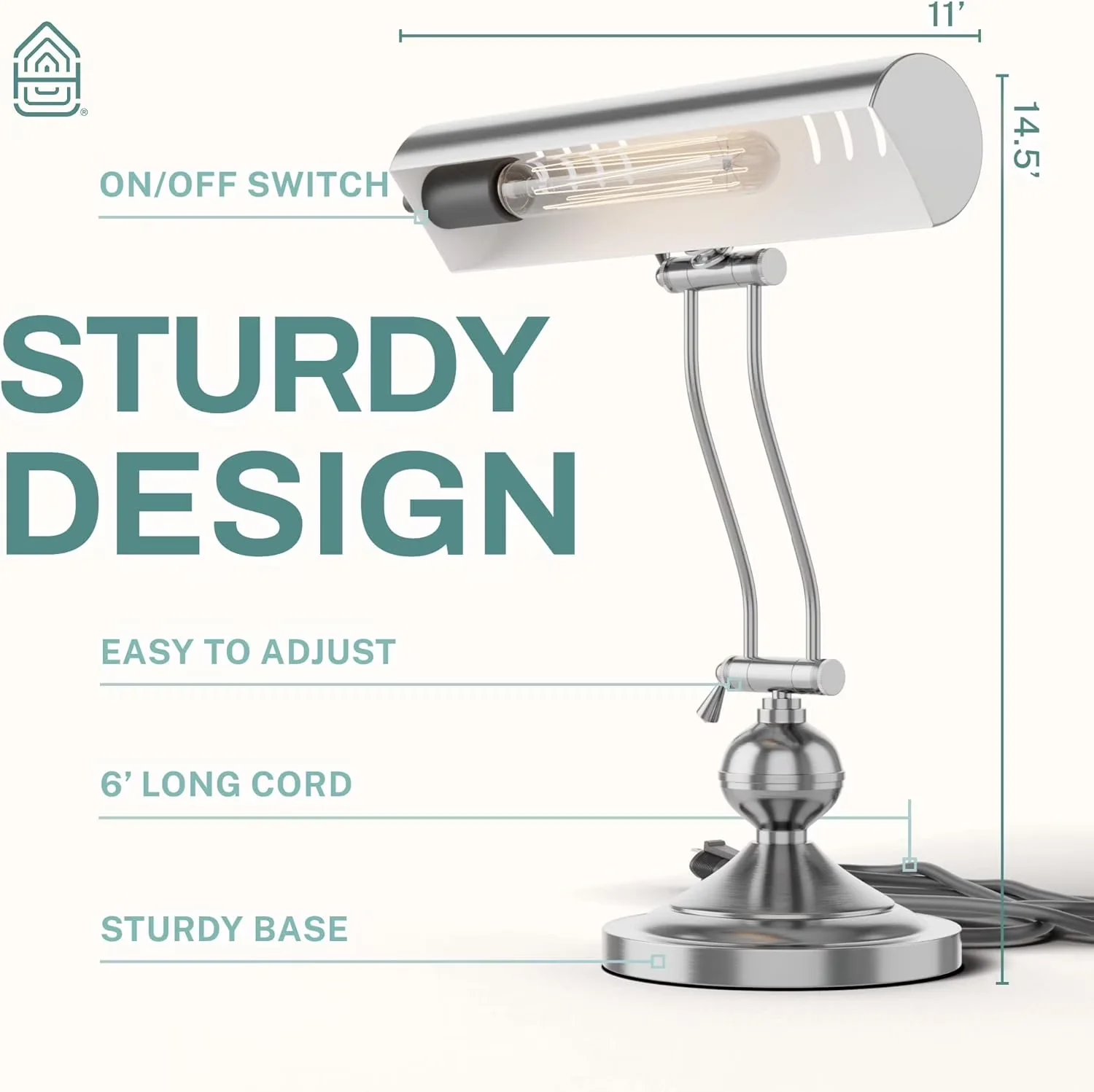 Essential Desk Lamp with Banker'S Lamps, Adjustable Height, Adjustable Head - Gold|Silver|Black Stainless Steel Model D93793