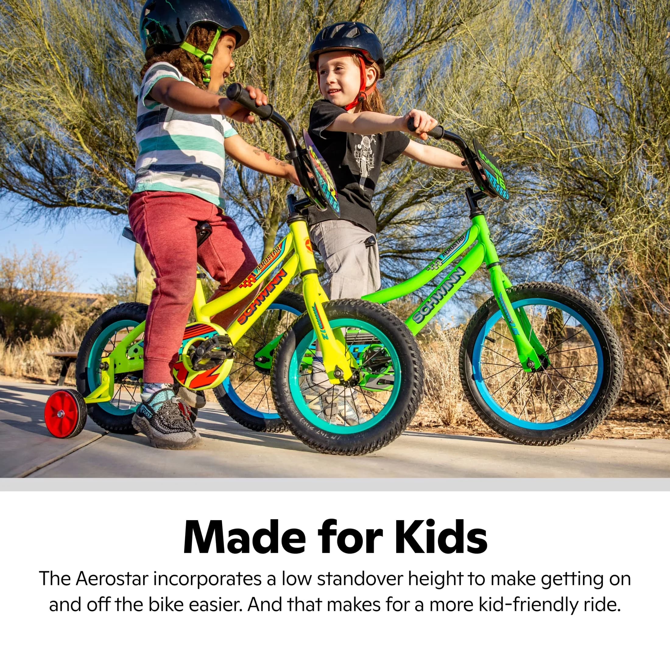 Efficient Kids Bike with Adjustable Seat Height, Ages 3-7 Years - Green Model 8052CE