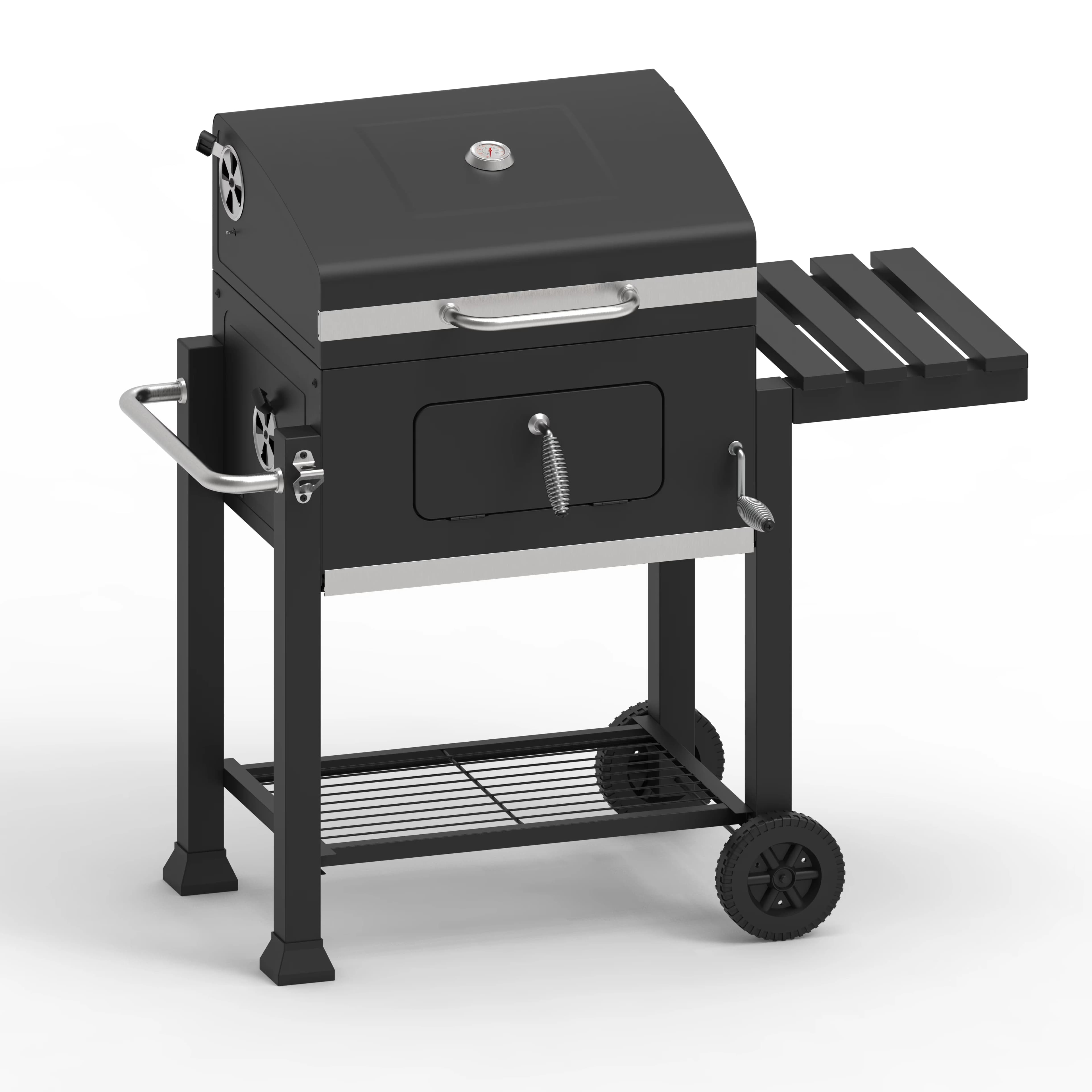 Compact Charcoal Grill with Adjustable Charcoal Tray - Black Steel - Easy to Use Model 994657