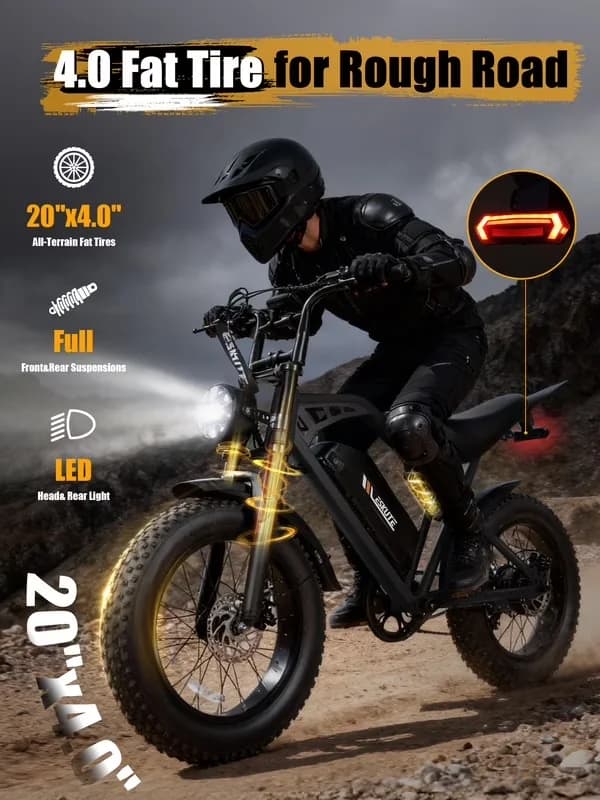 Professional Electric Bike with Battery, Adjustable Speed, Frame Material: High Carbon Steel - Black Model C0155D