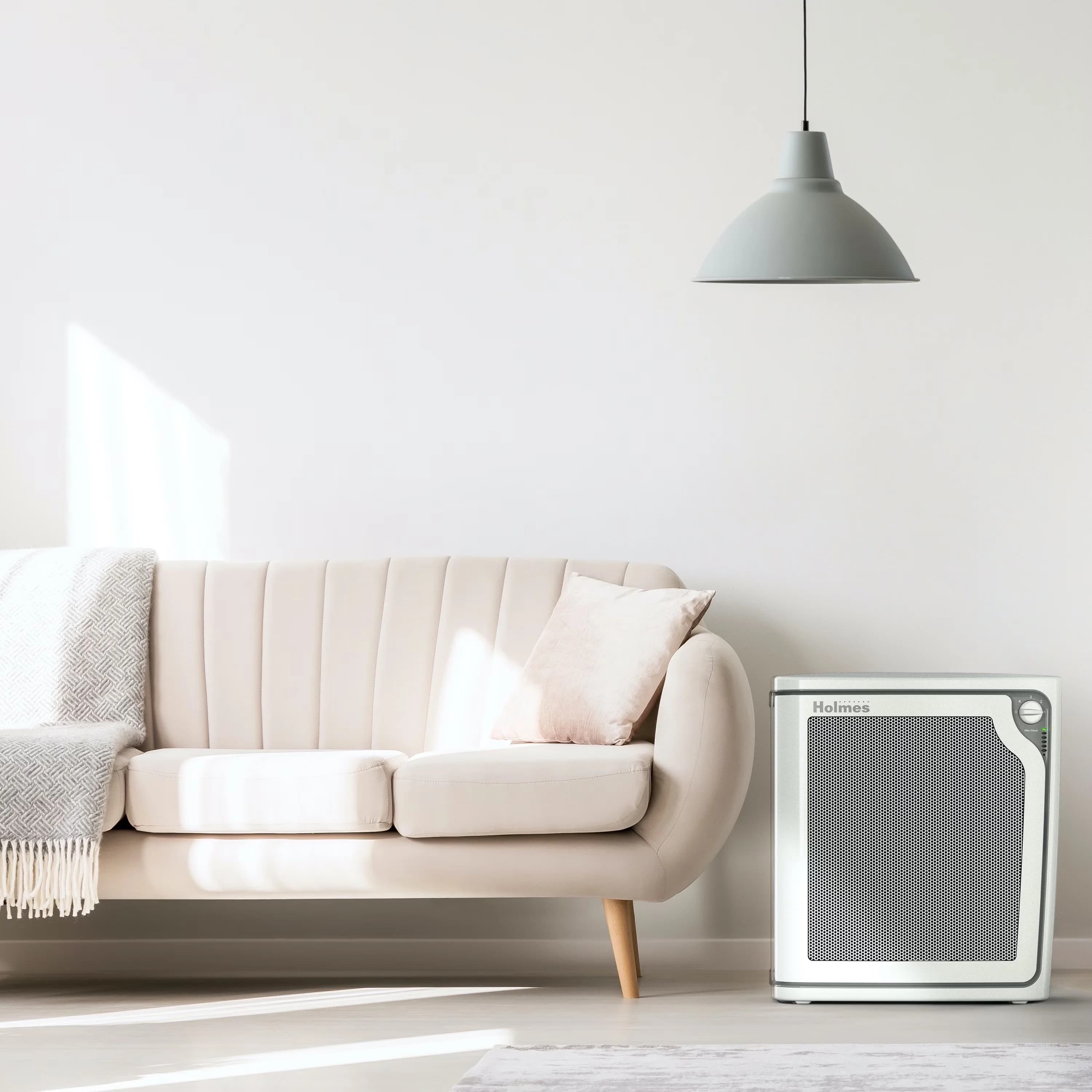 Classic Air Purifier with Filter Change Indicator, Large Room, True HEPA Console - White Model 472827