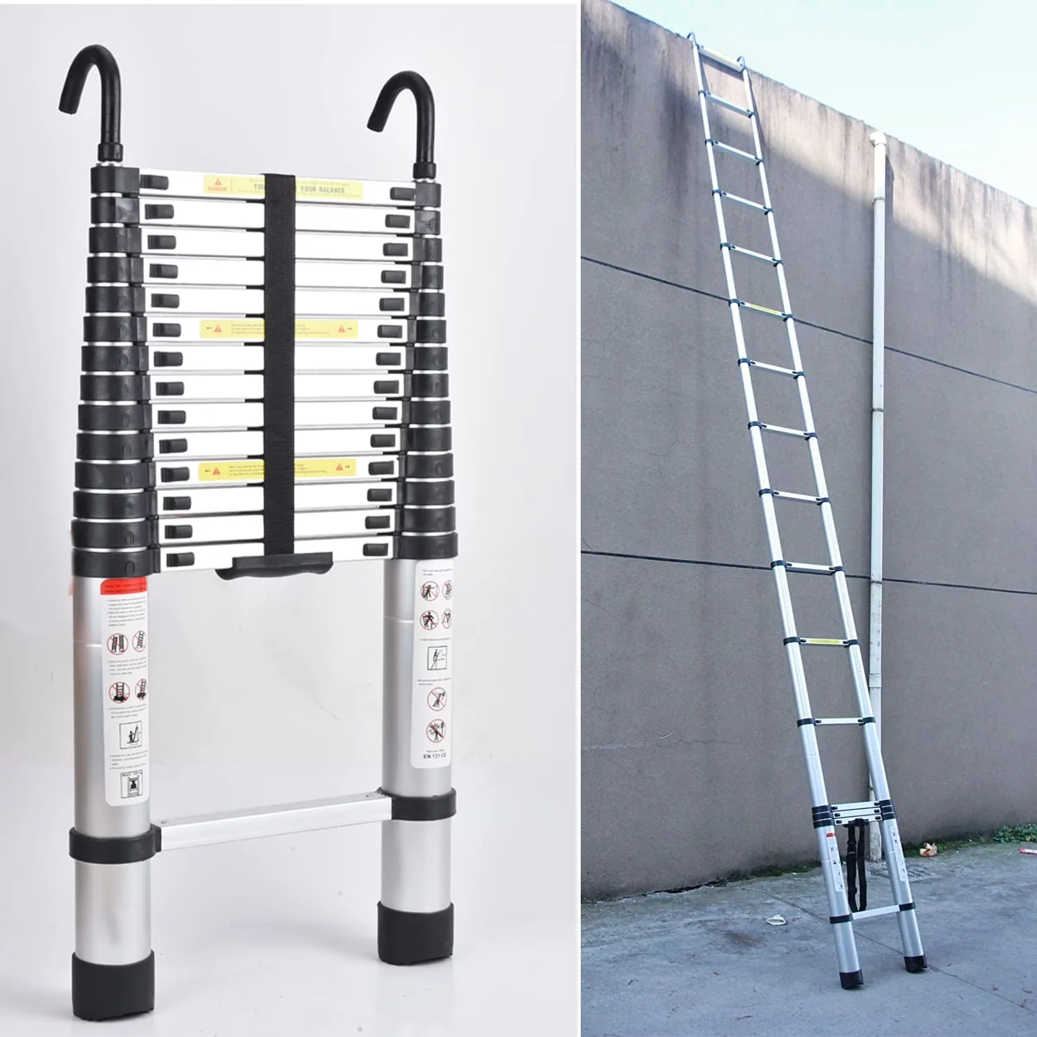 Essential Ladders And Step Stool with Telescoping, BS1, 330lbs Load Capacity - Aluminium Multi-Color Model 414DEA