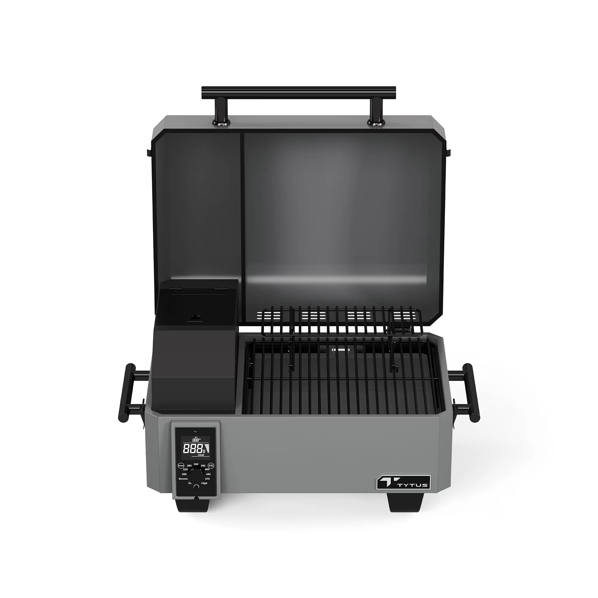 Efficient Smoker with Digital Temperature Control, Emberwood 282 sq in Pellet Grill, 8-pound hopper - Porcelain-Enameled Steel Gray Model 043BA7