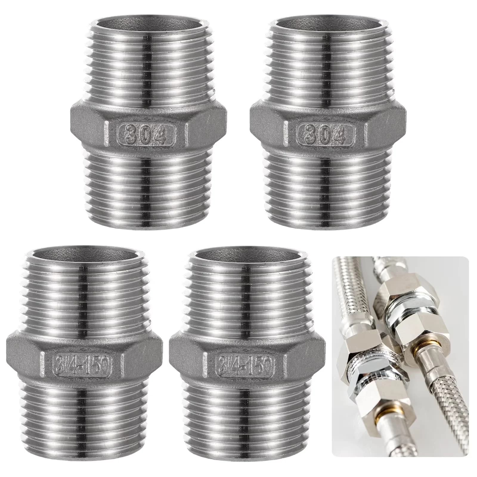 Premium Plumbing with Heavy Duty - Silver Stainless Steel 3/4 for Everyday Use Model D14F57