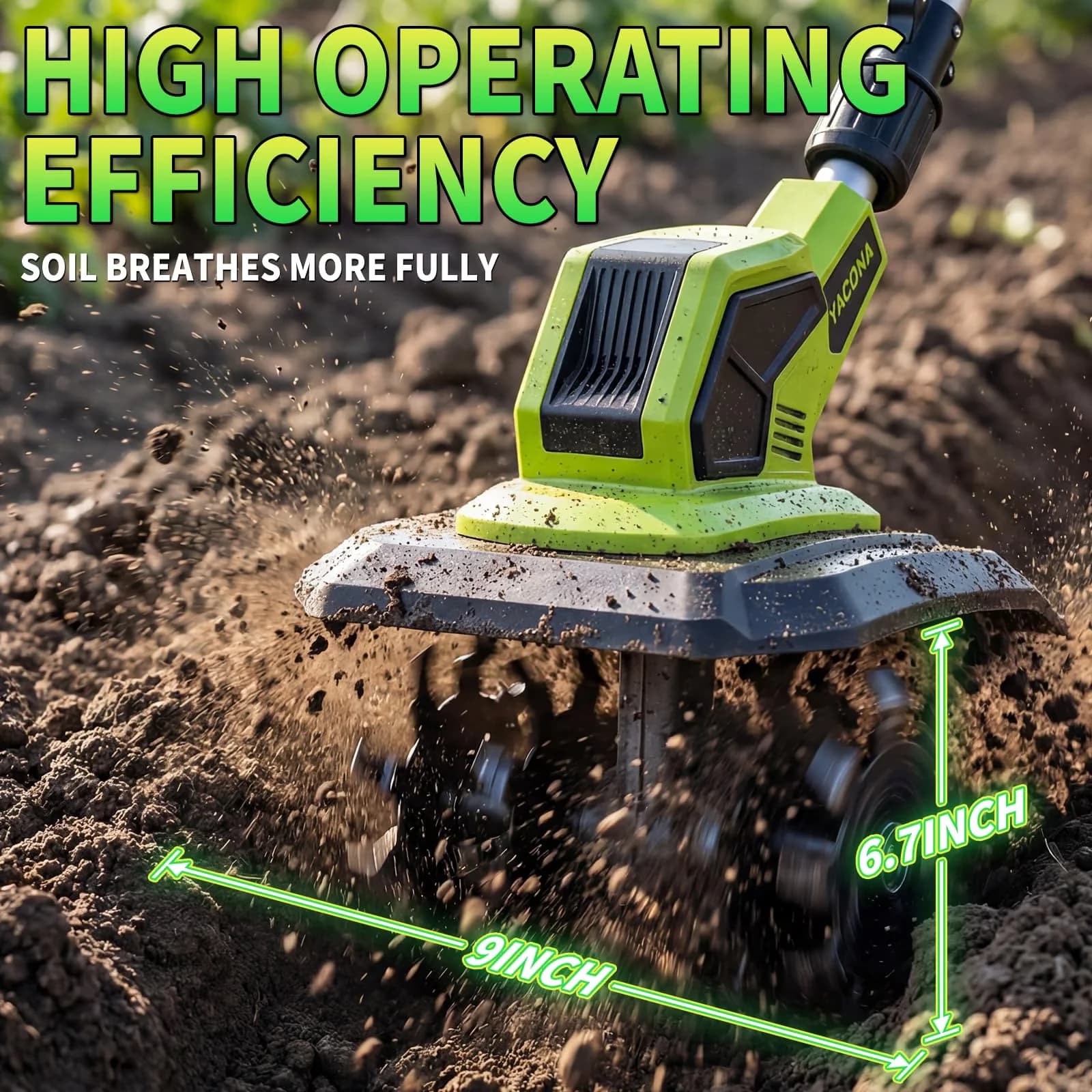 Trillers Cultivator Innovative with Battery, Electric Tiller, Cordless Garden Tiller - Model 587B67