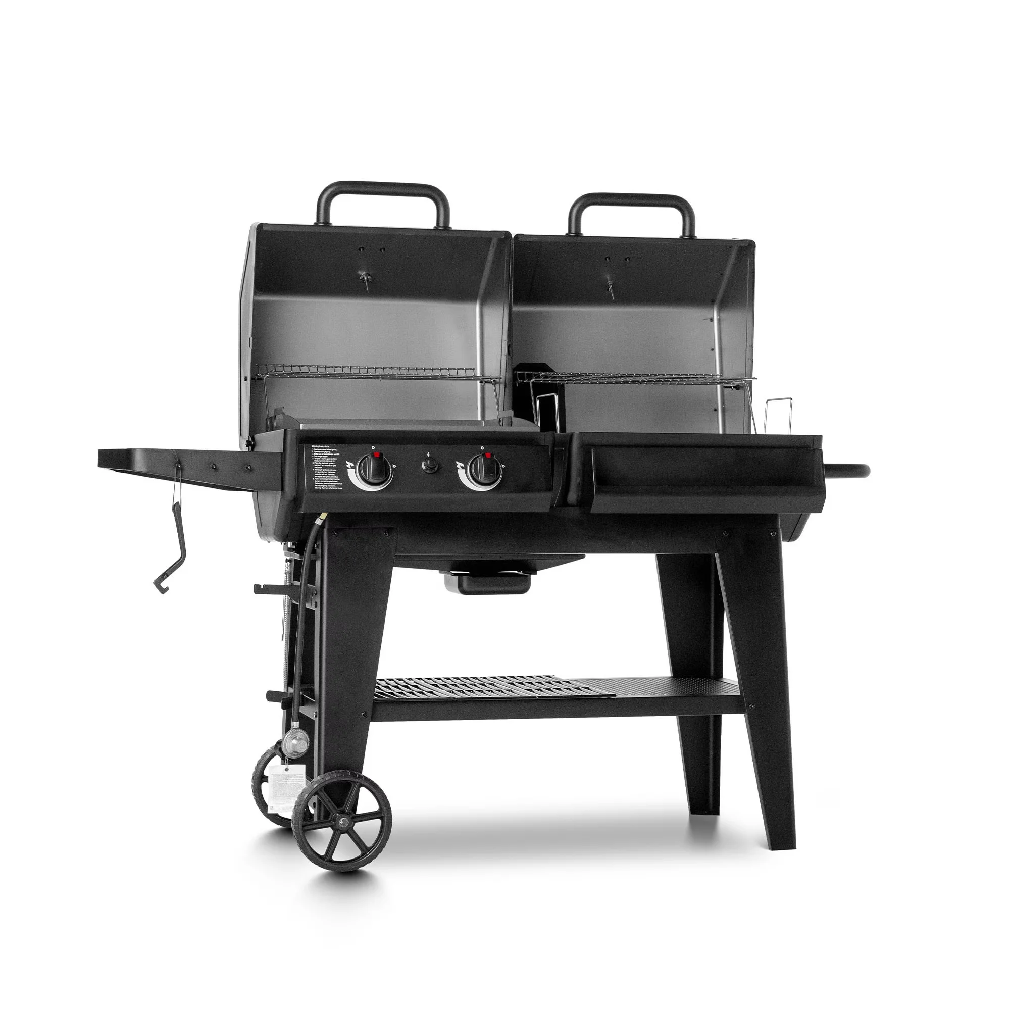 Sleek Smoker with Tool Holder, Warming Rack, Grease Pan - Black Char - Long-Lasting Performance Model A5E2C0