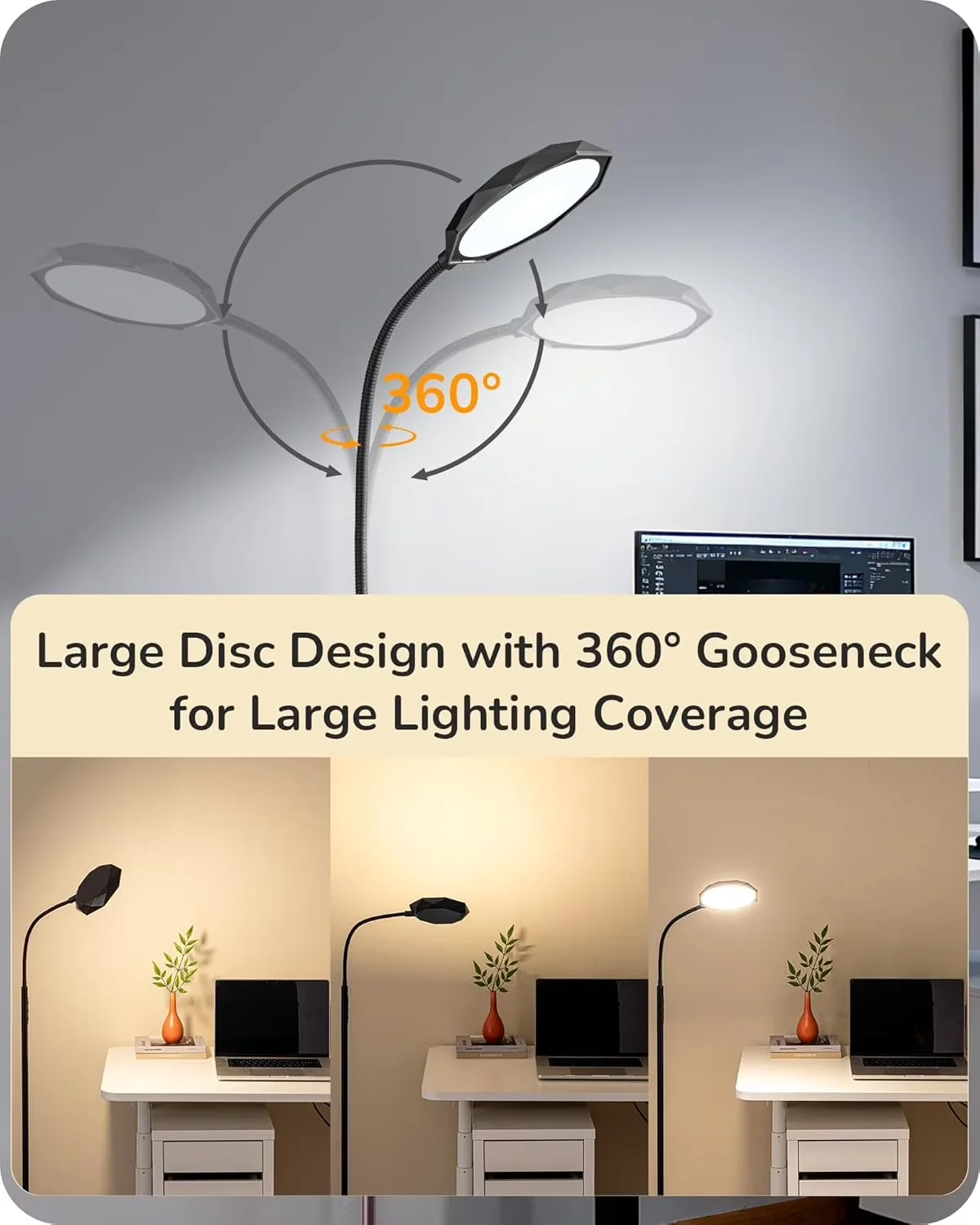 Premium Lamp with LED, Super Bright Reading Floor Lamps for Living Room - Model 6397FE
