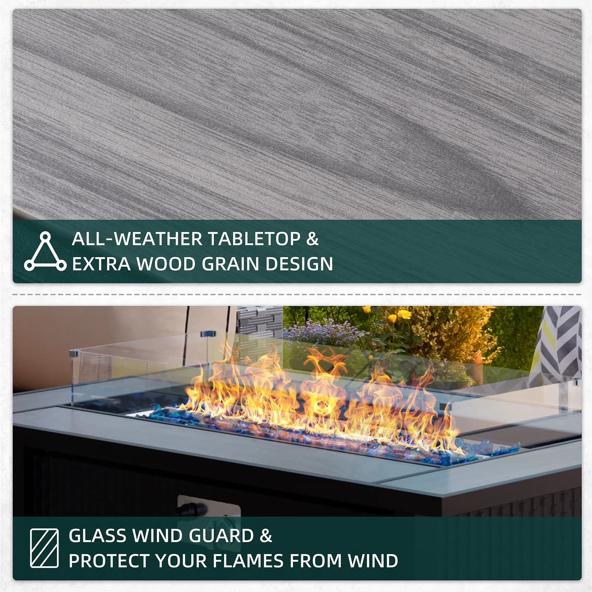 Durable Outdoor Heating with 50000 BTU, Smokeless, Adjustable Flame - Stainless Steel Blue Model 12779A