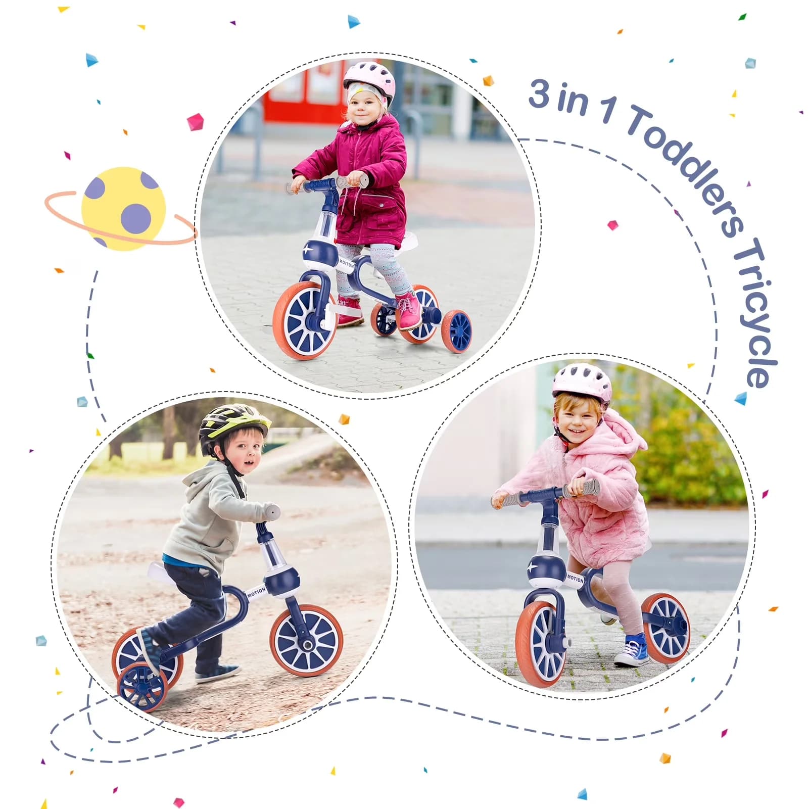 Kids Bike Stylish with Adjustable Seat, Color:Blue,Pink,Black, SAFE DESIGN - Blue Model 736DA0