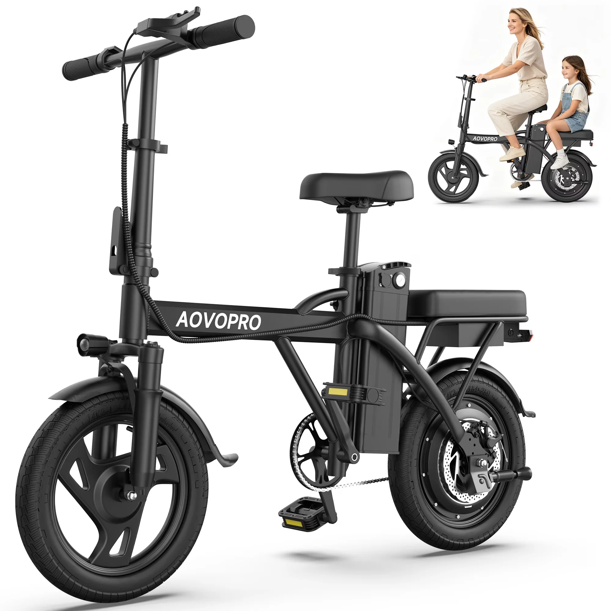 Versatile Electric Bike with Battery, 500W, 48V - AHT14 - Space-Saving Design Model 1D99CC