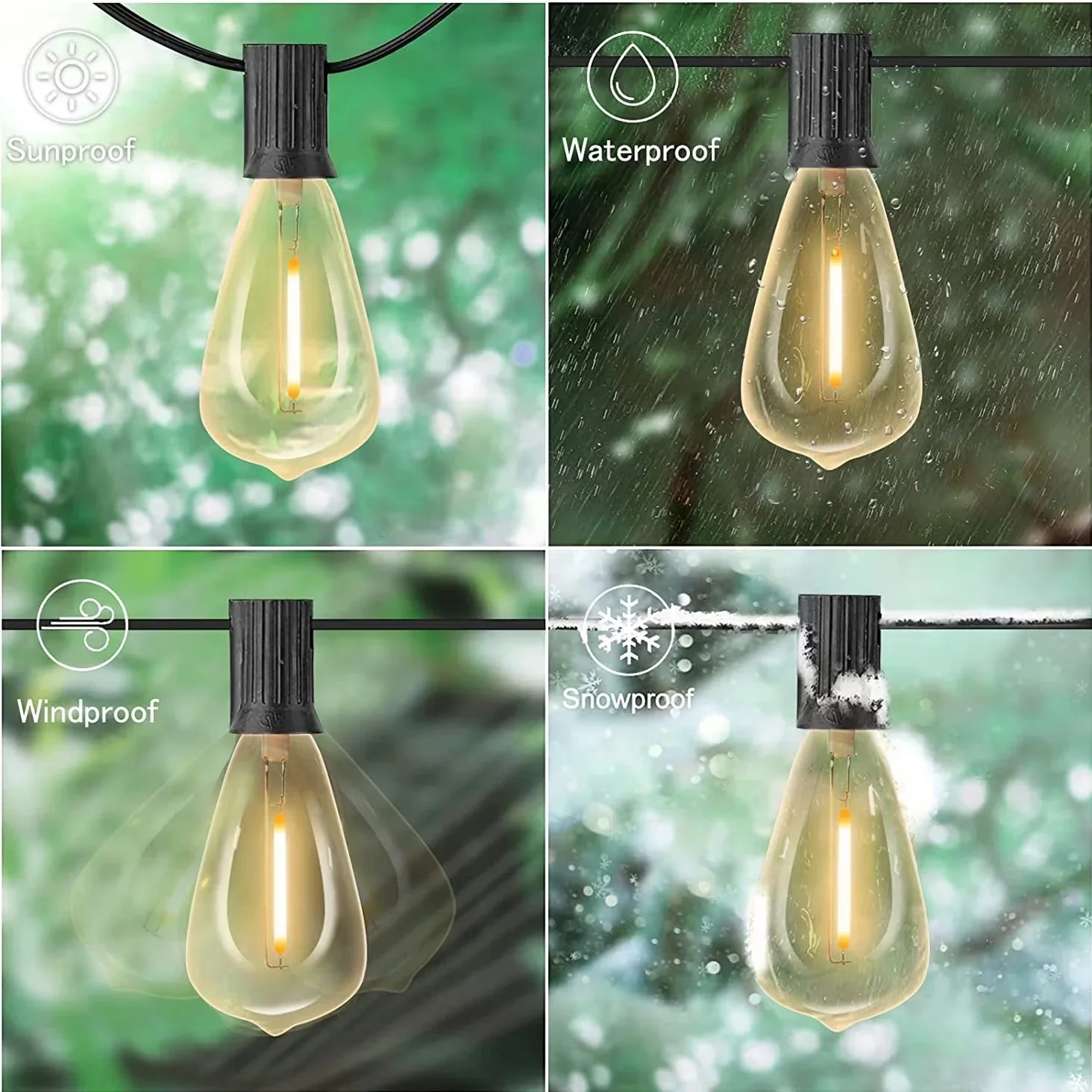 Led Lighting Efficient with LED, Modern, Waterproof - White 120FT - Essential Collection Model 9A08FA