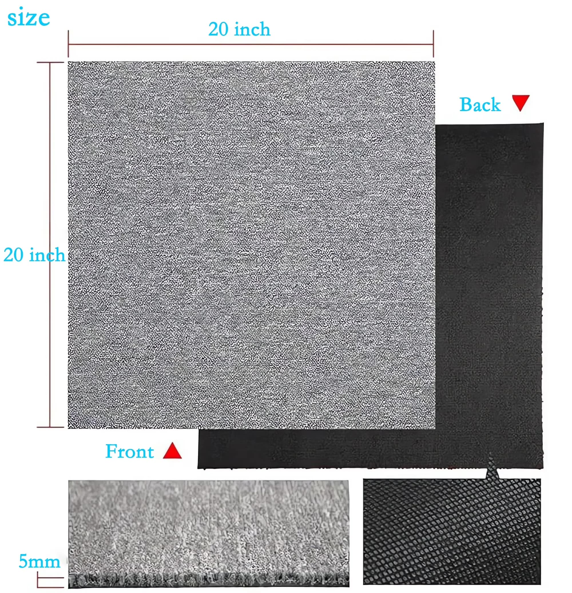 Innovative Grey Vinyl Flooring Vinyl Plank Flooring with Fade Resistant, Fire-Resistant, Sustainable Material - Gray 20" x 20" Model 6A62B7