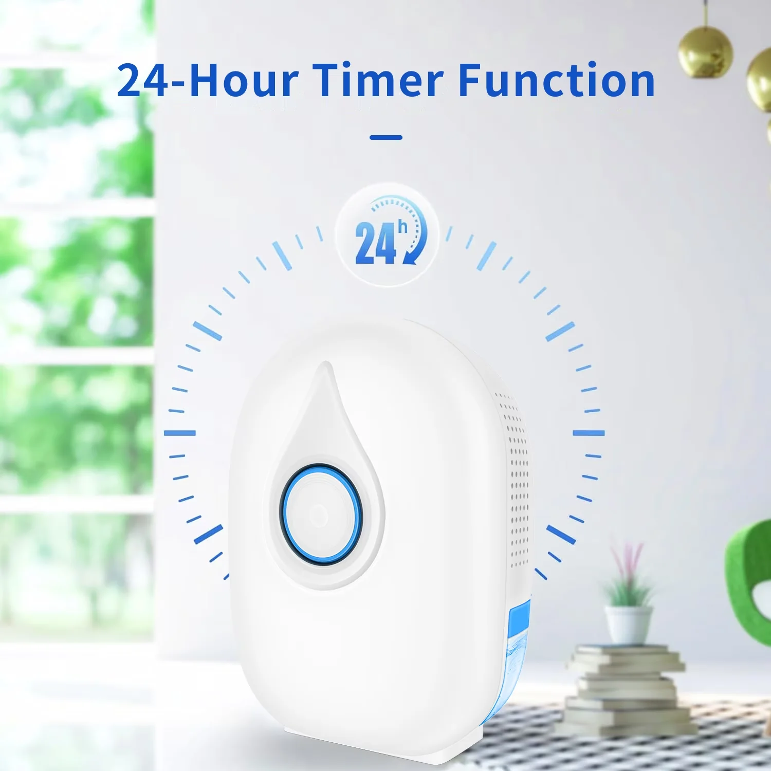 Premium Dehumidifier with Automatic Shut-Off, 2-Pint, Two Ways Drainage w Extra Drain Hose - White for Home Model 2B4A9E