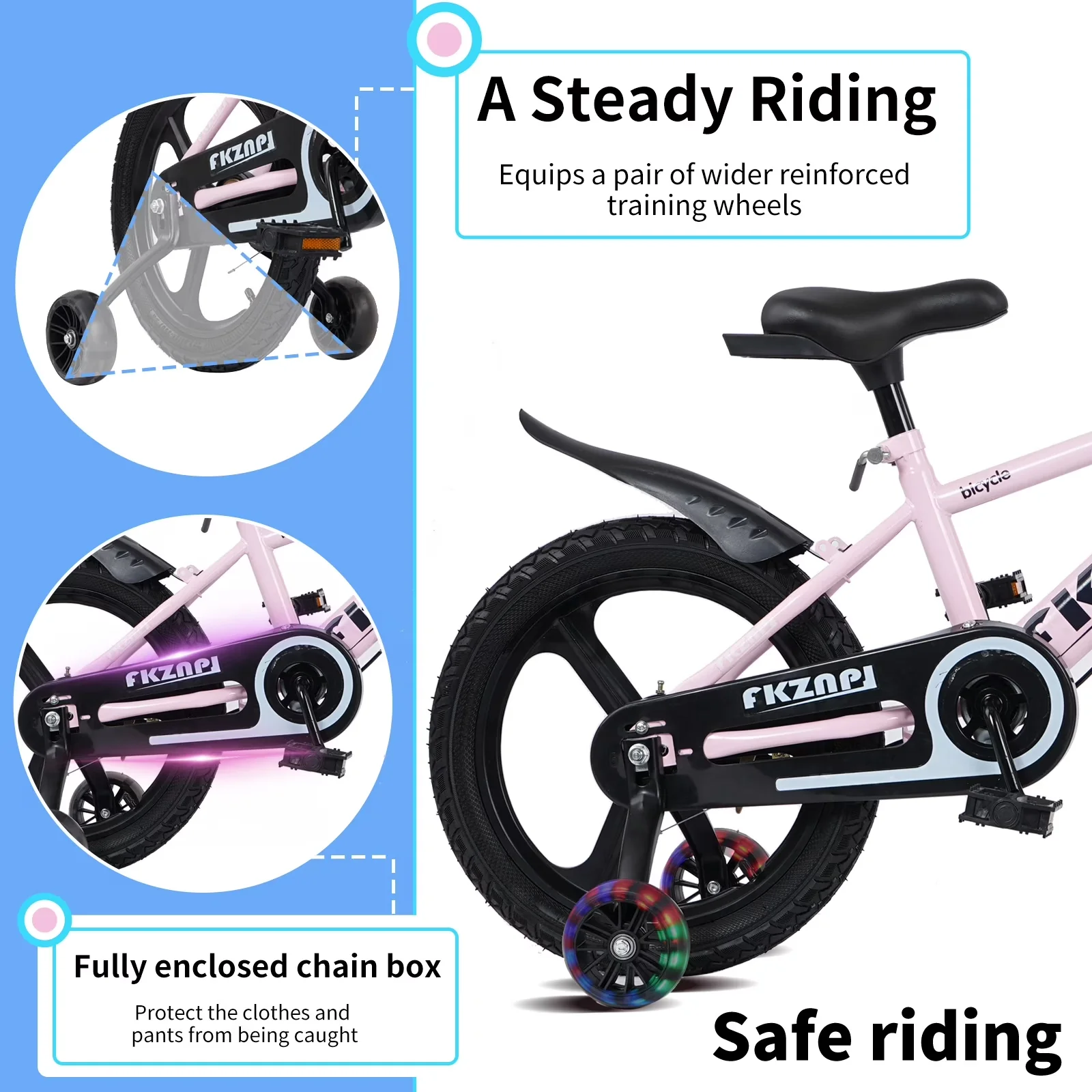 Versatile Kids Bike with Adjustable Seat Height, Adjustable Seat - Pink Model 638A62