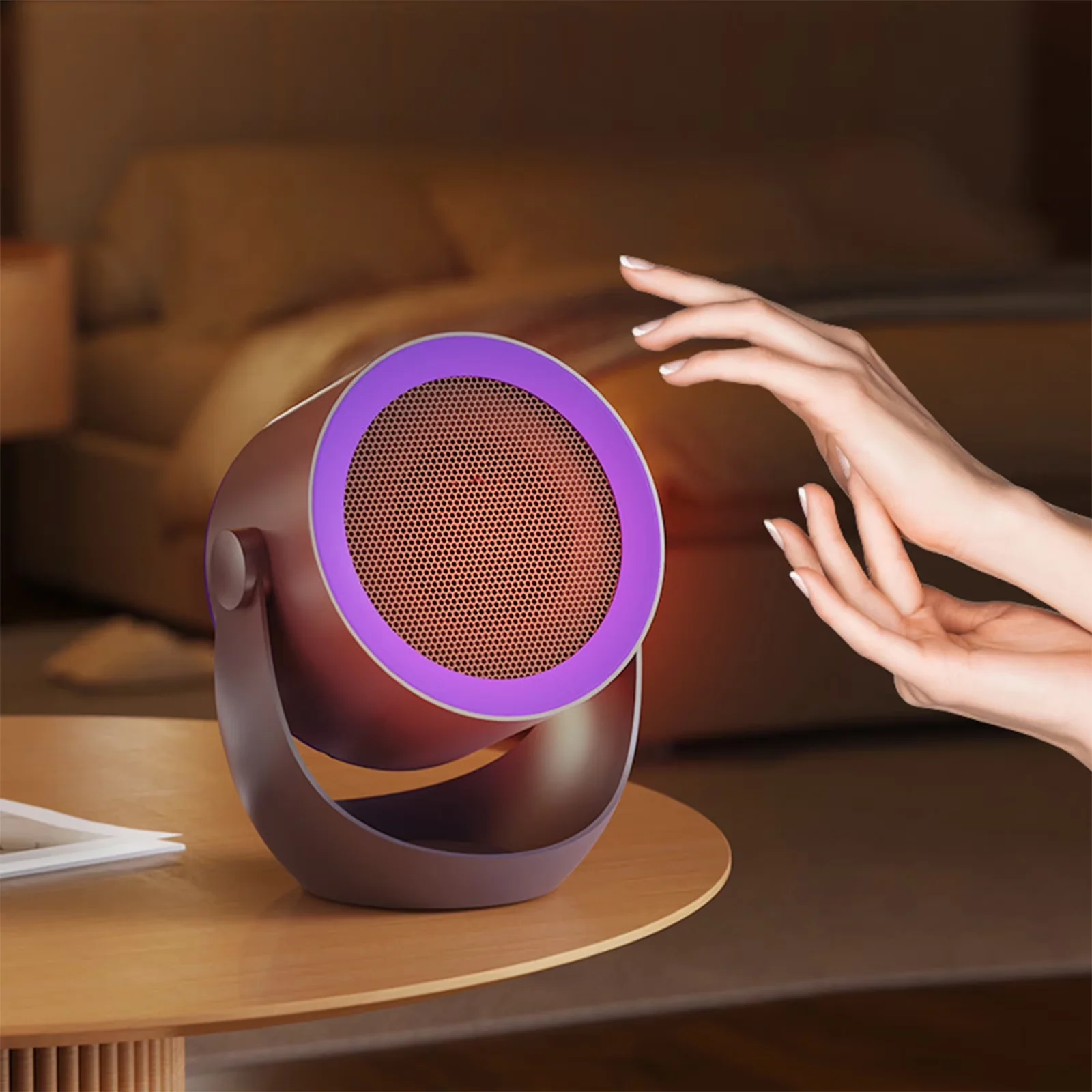 Stylish Portable And Electric Space Heater with Heat Up 100 Square Feet, Safe Quiet Ceramic Fan - Purple-1 for Office, Indoor Model B063DC