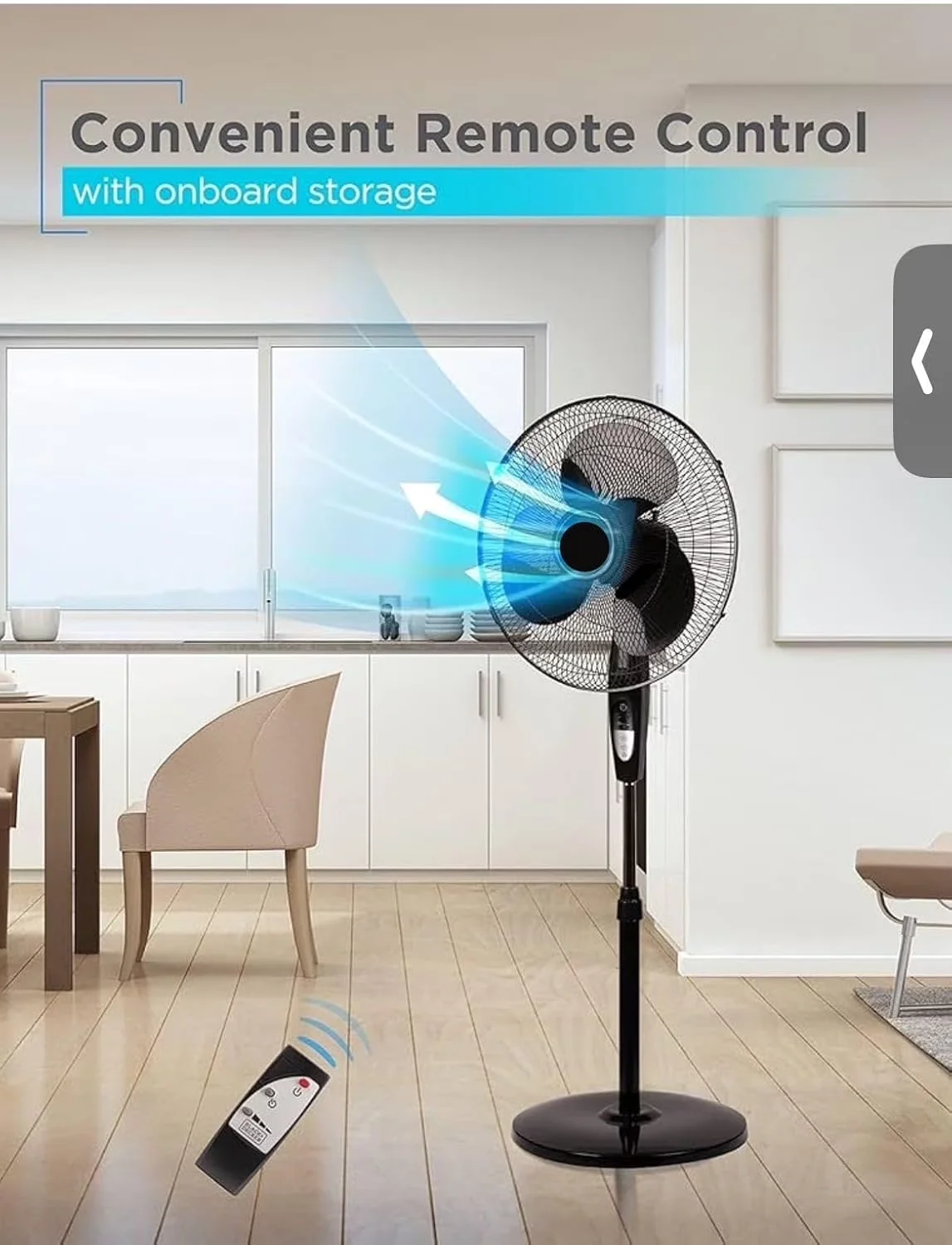 Fans In Cooling Professional with Adjustable Height, Timer - Plastic Black Model D6EAF9