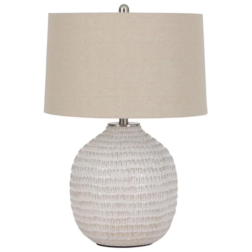 Modern Table Lamp with Incandescent, Modern - Ceramic White - Contemporary Style Model 46E855