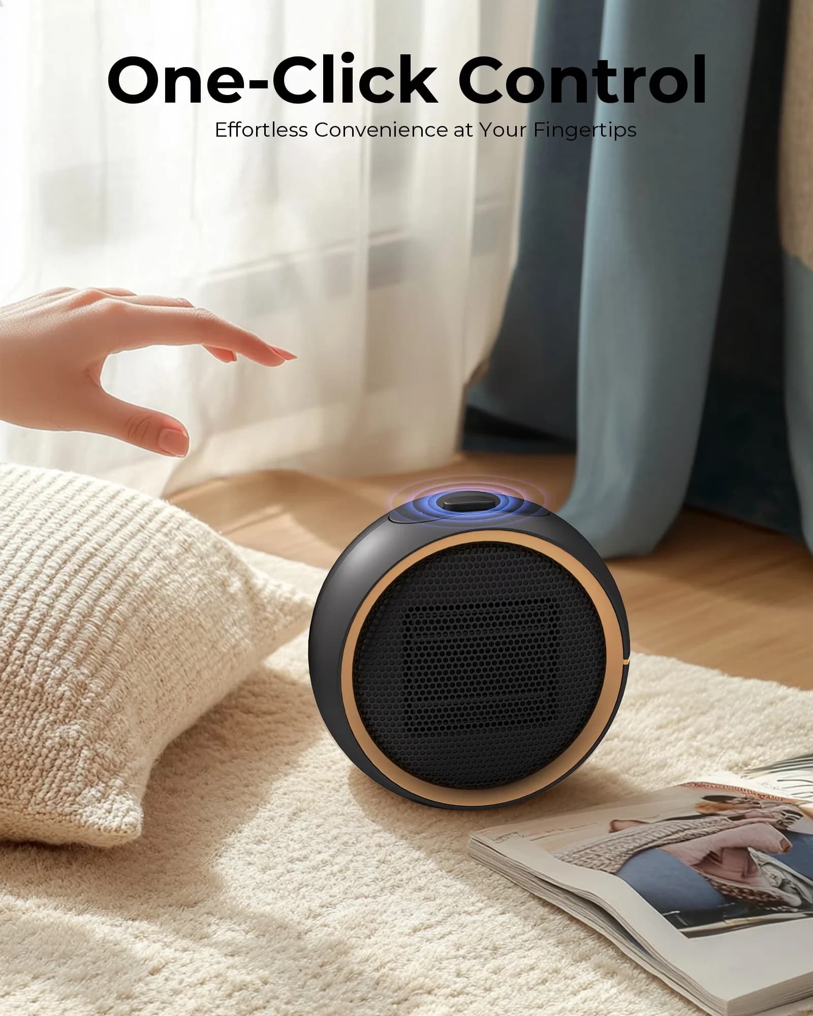 Efficient Portable And Electric Space Heater with Adjustable, Automatic Shutoff, Heaters - Gray for Home, Office Model 36DB06