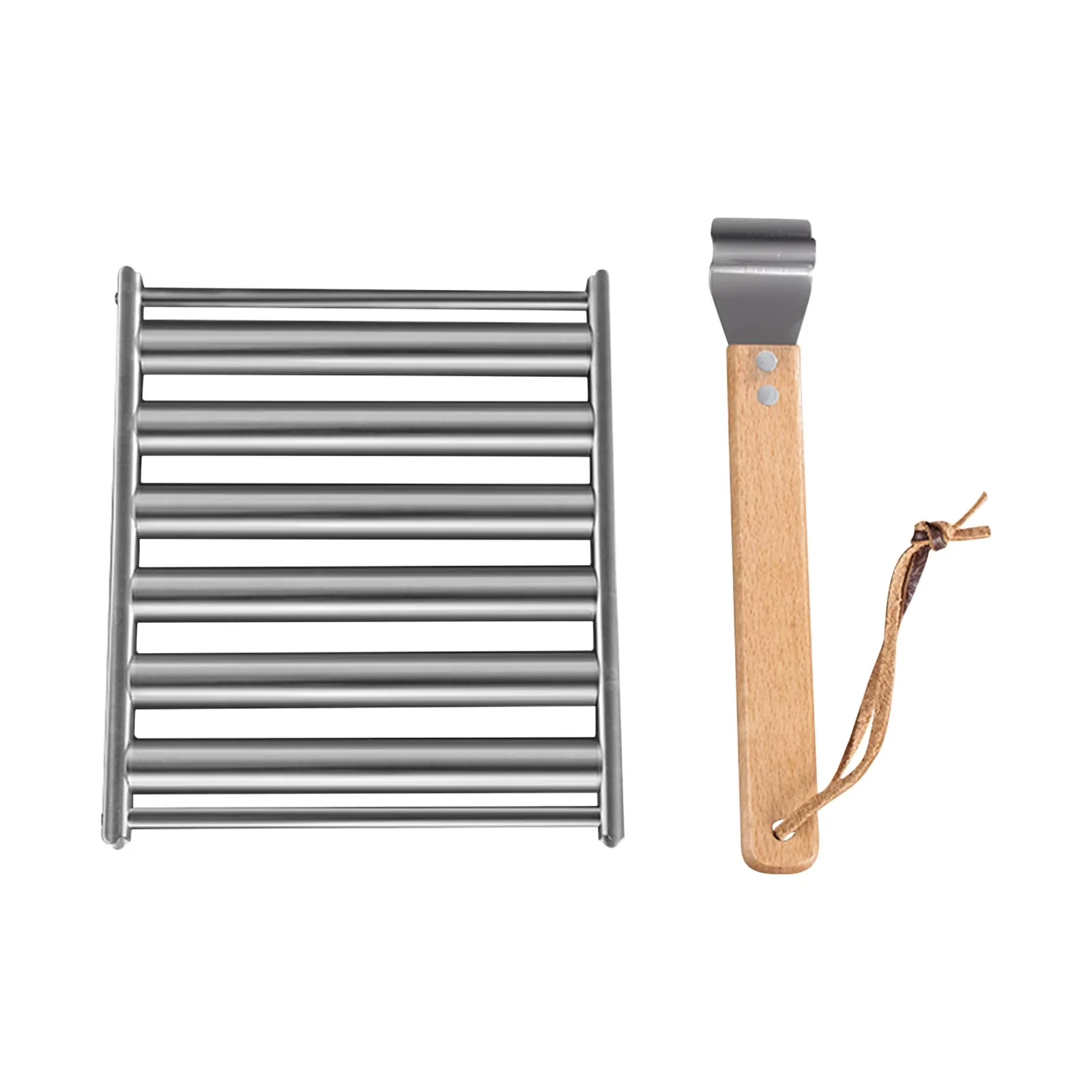 Reliable Combo Grill with Carrying Handles, Hot Dog Rack - Brown Metal Model 2990FC