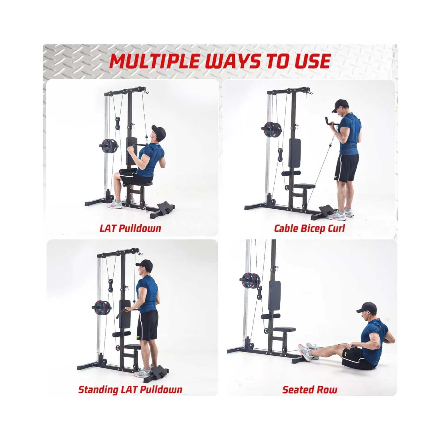 Home Gym Accessory Premium with Heavy Duty, Package Weight 78 Pounds - Carbon Steel Black Model 2EC640