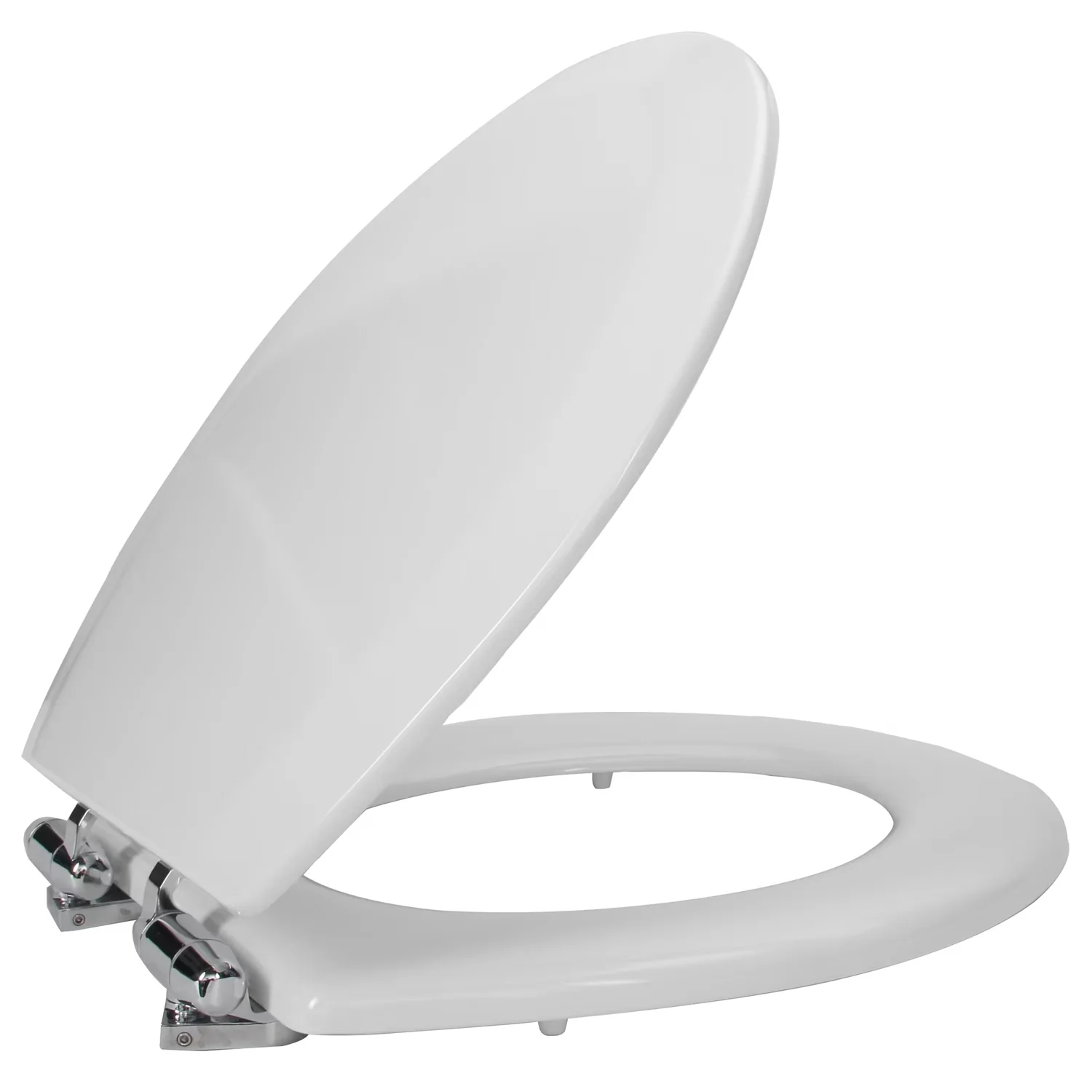 Toilet Seats And Lid Premium with Dalton Round Wood Seat in White - Wood White Model E8BB78