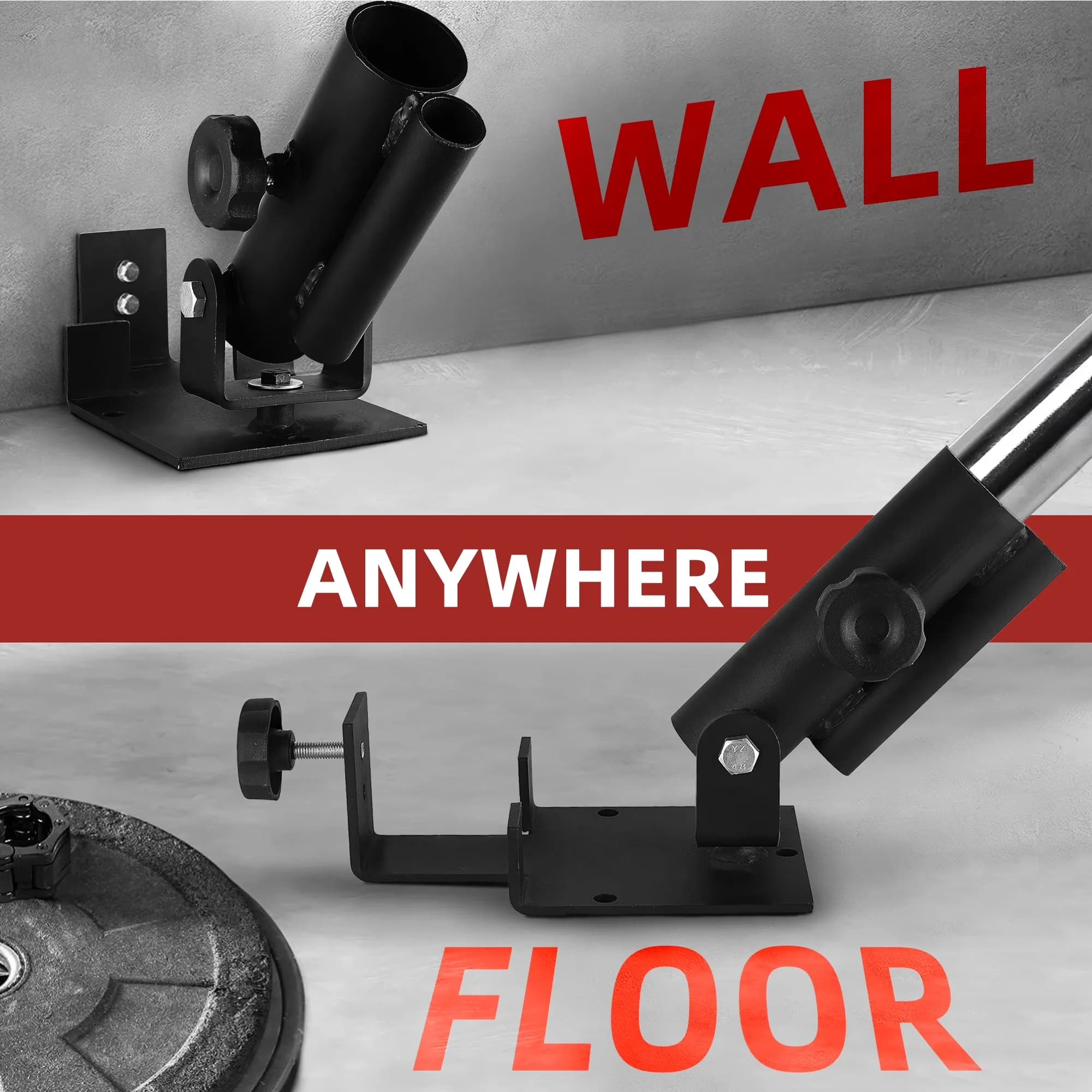 Versatile Home Gym Accessory with T-Bar Row Platform - Iron Black - Contemporary Style Model 5F7FC5