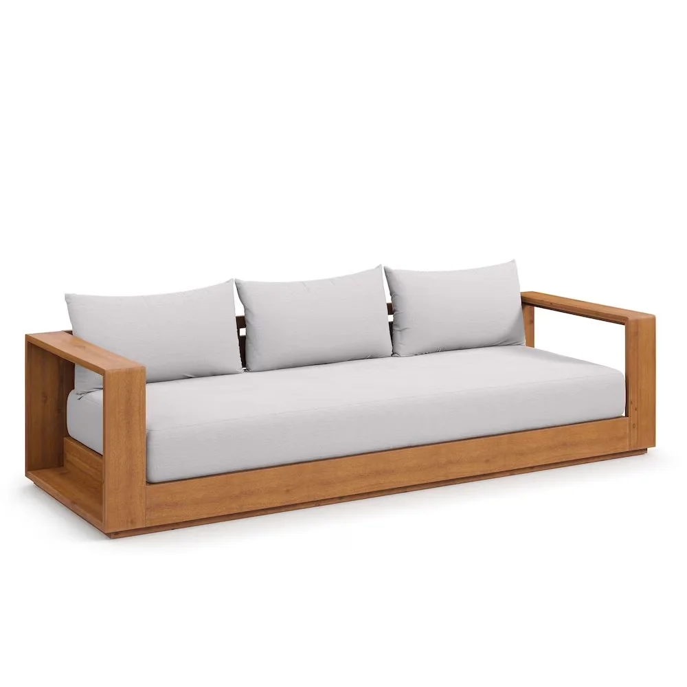 Professional Outdoor Sofas Sectional with Modern, Weather-Resistant - Acacia Wood Gray Model 3FAF10