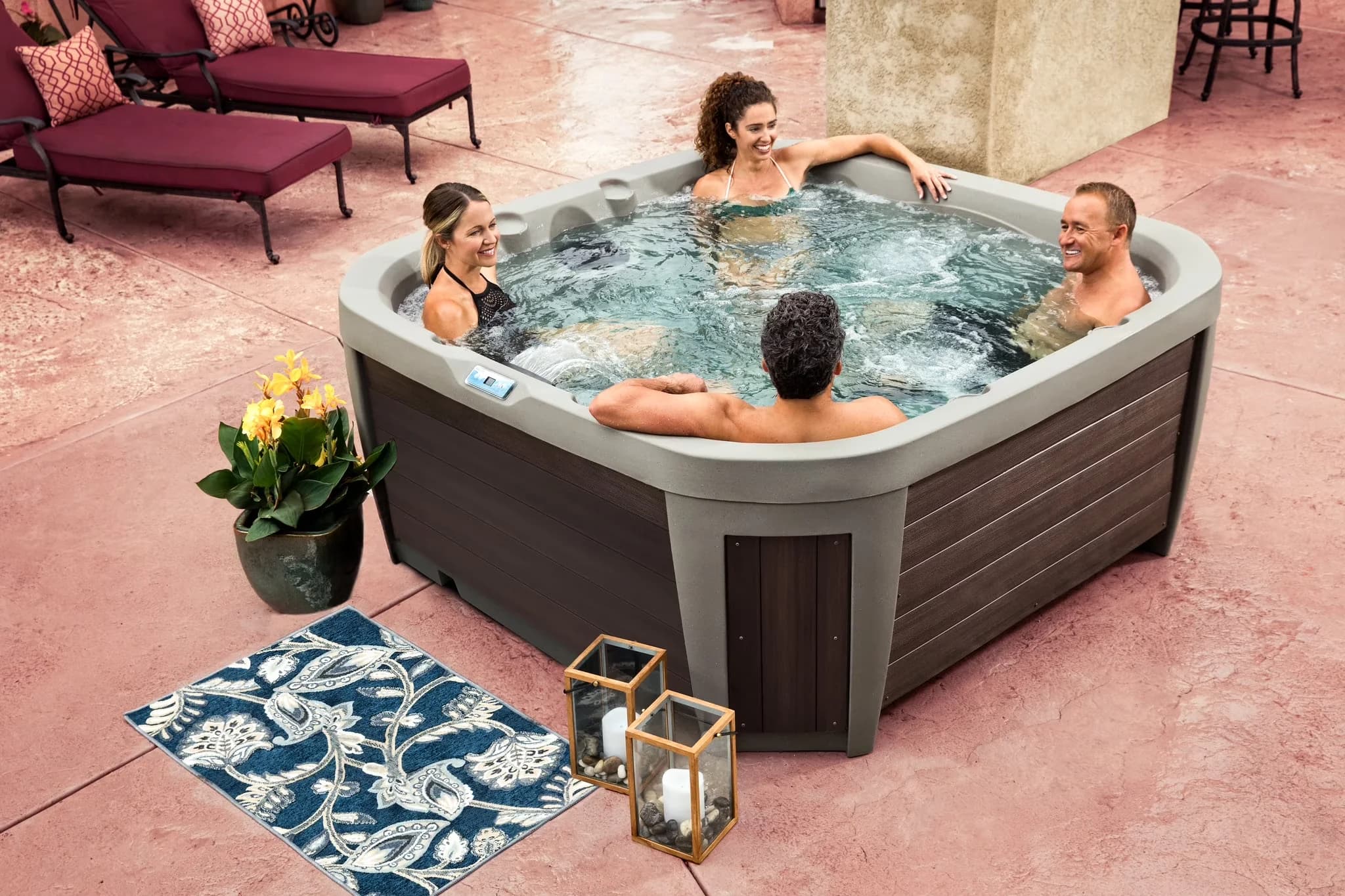 Hot Tub Essential with Energy Efficient, 50 Sq. Ft. Filter, 6-person - Brown Model AD2173