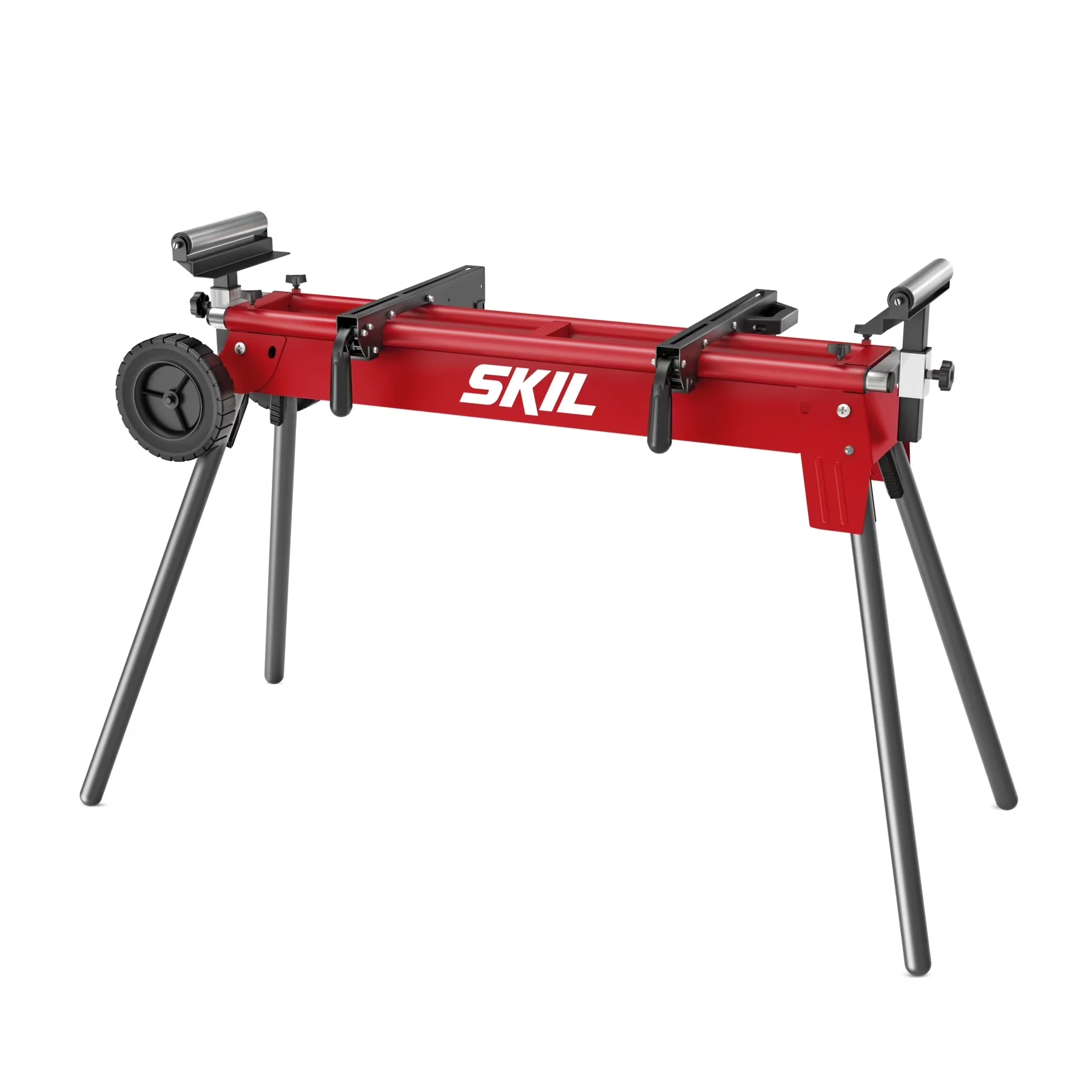 Stylish Woodworking with Portable, Portable Miter Saw Rolling Stand - Stainless Steel Model 46D815