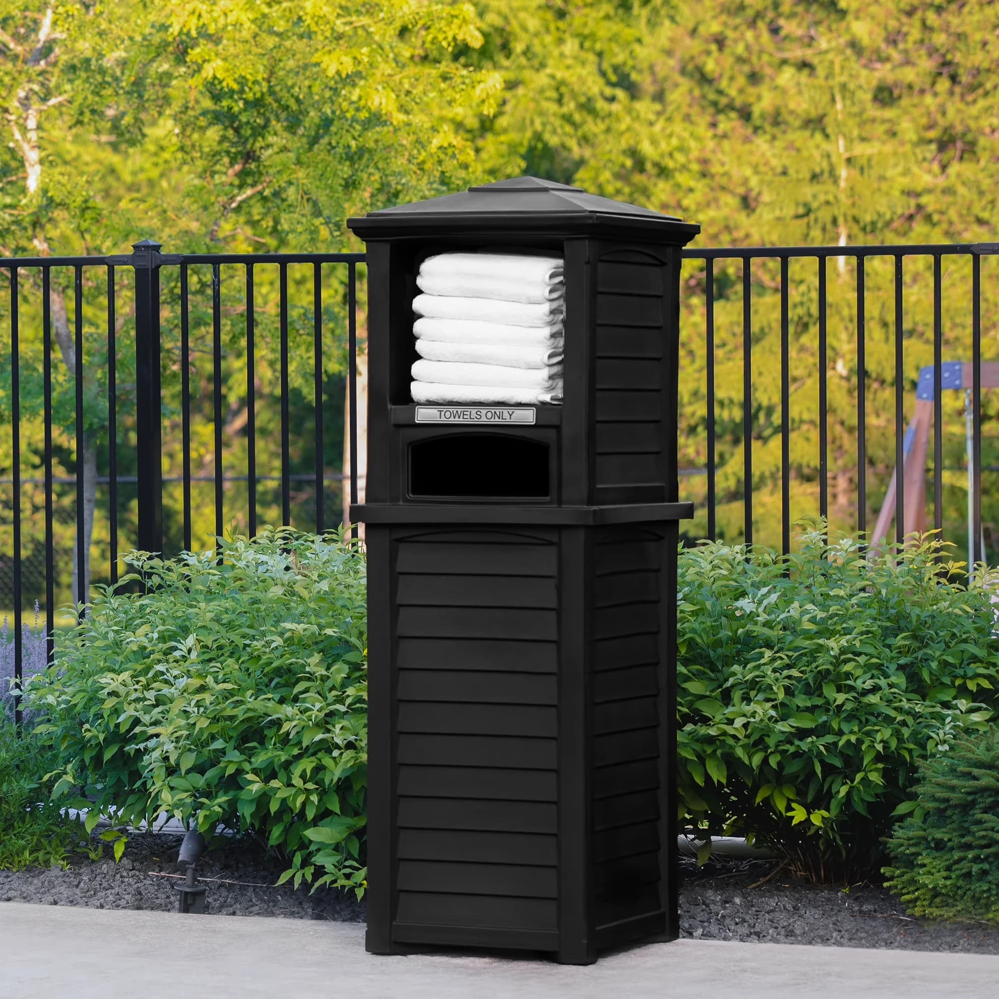 Sleek Hot Tub with Fade Resistant, Coastal, Black - Polyethylene, Plastic, Resin Black Model D8ED78