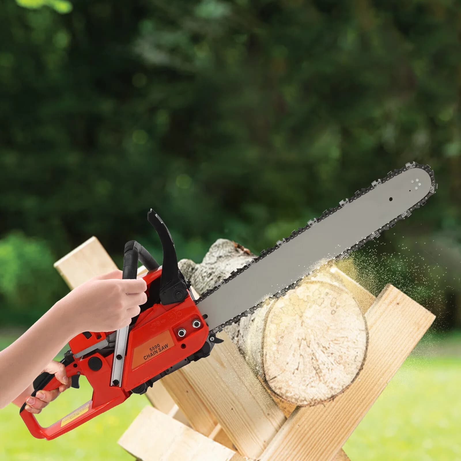 Professional Chainsaw with Chain Brake, Adjust the Chain Tightness. - Orange Model 972F49