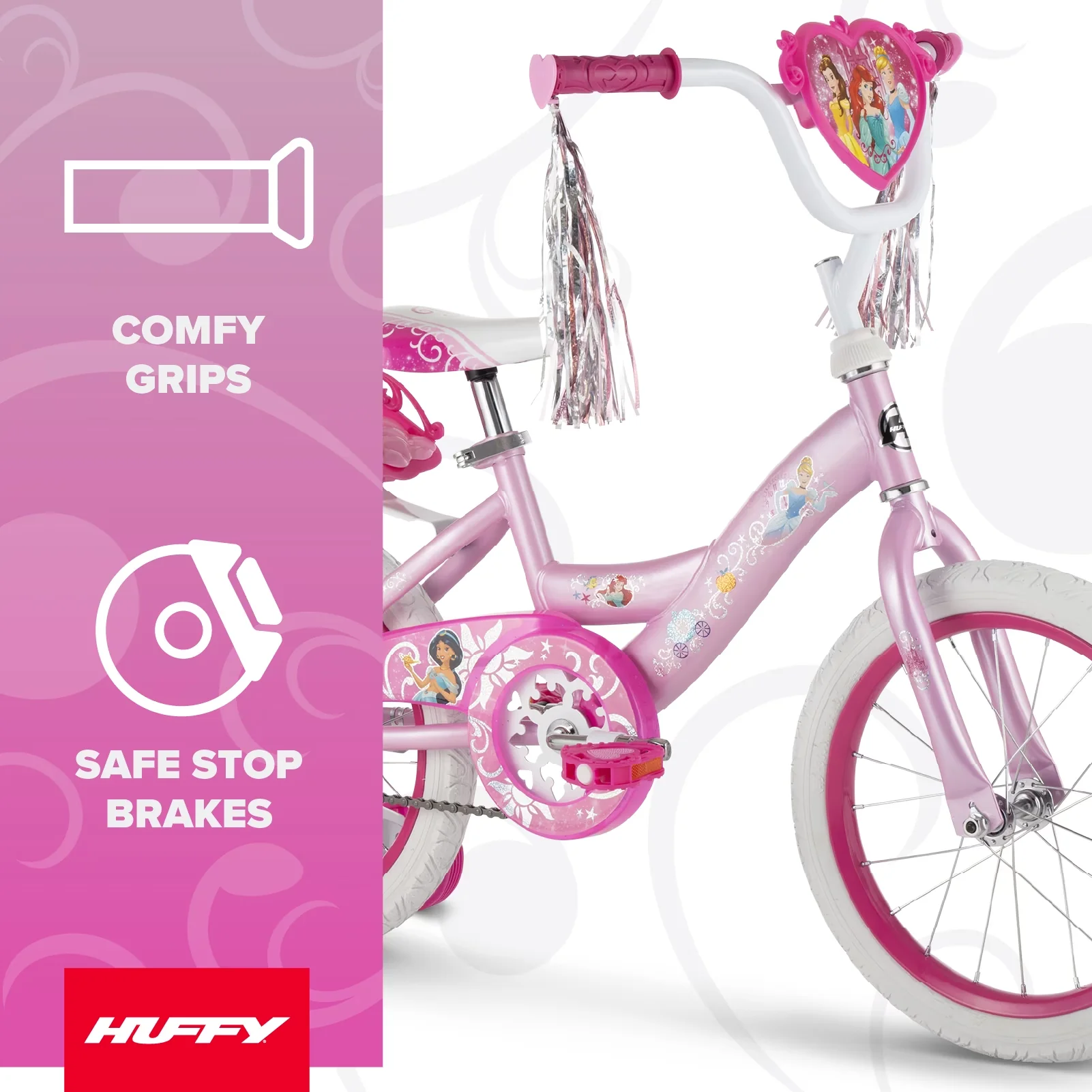 Classic Kids Bike with Adjustable Seat, Child, 16" Disney Princess Kids' - Pink Model D7E213