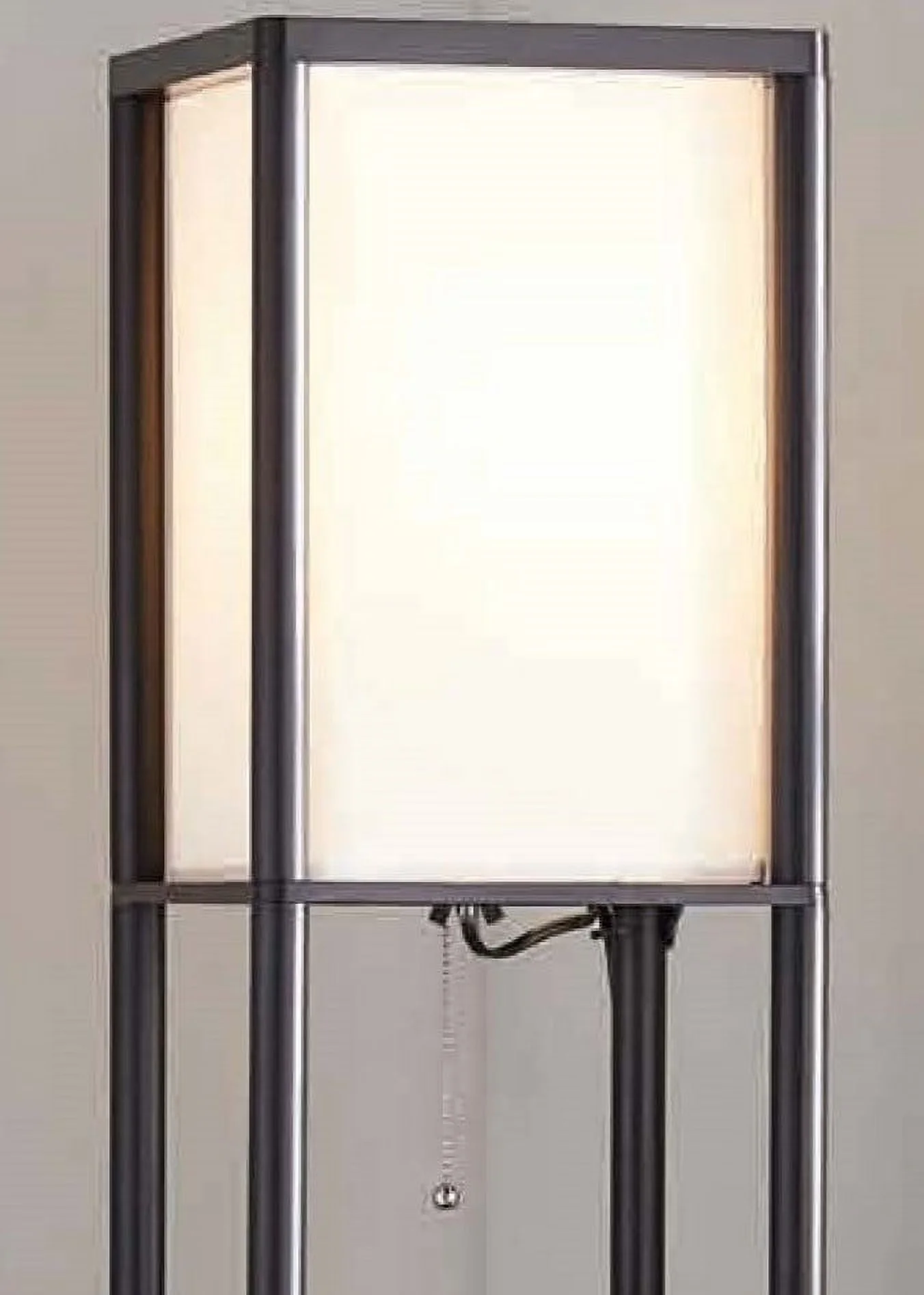 Sleek Floor Lamp with Incandescent, Eco Friendly, Easy on-off pull chain switch - Plastic Black Model A45477