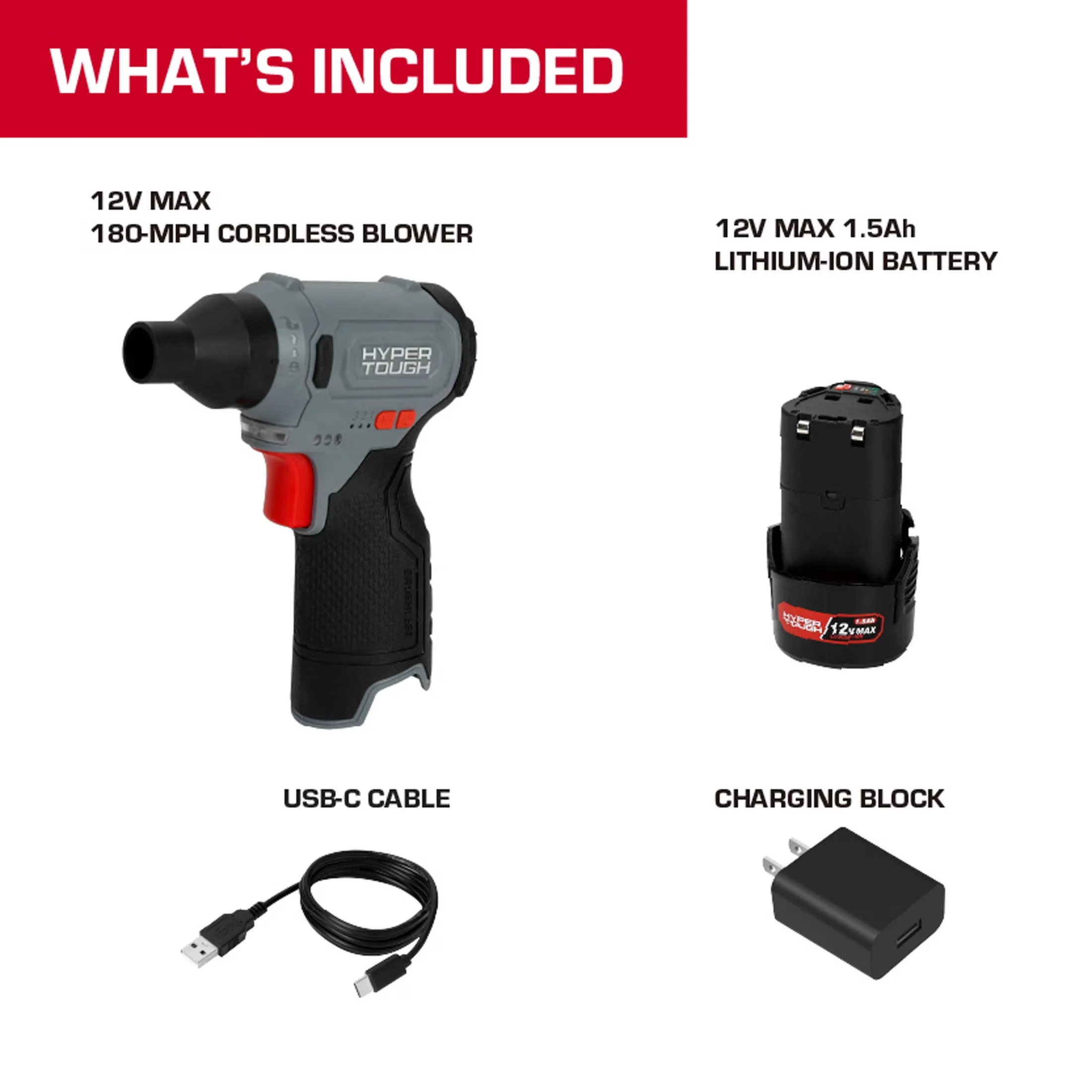 Essential Leaf Blower with Battery, 12V, 12V 180-MPH Cordless - Professional Series Model 062646