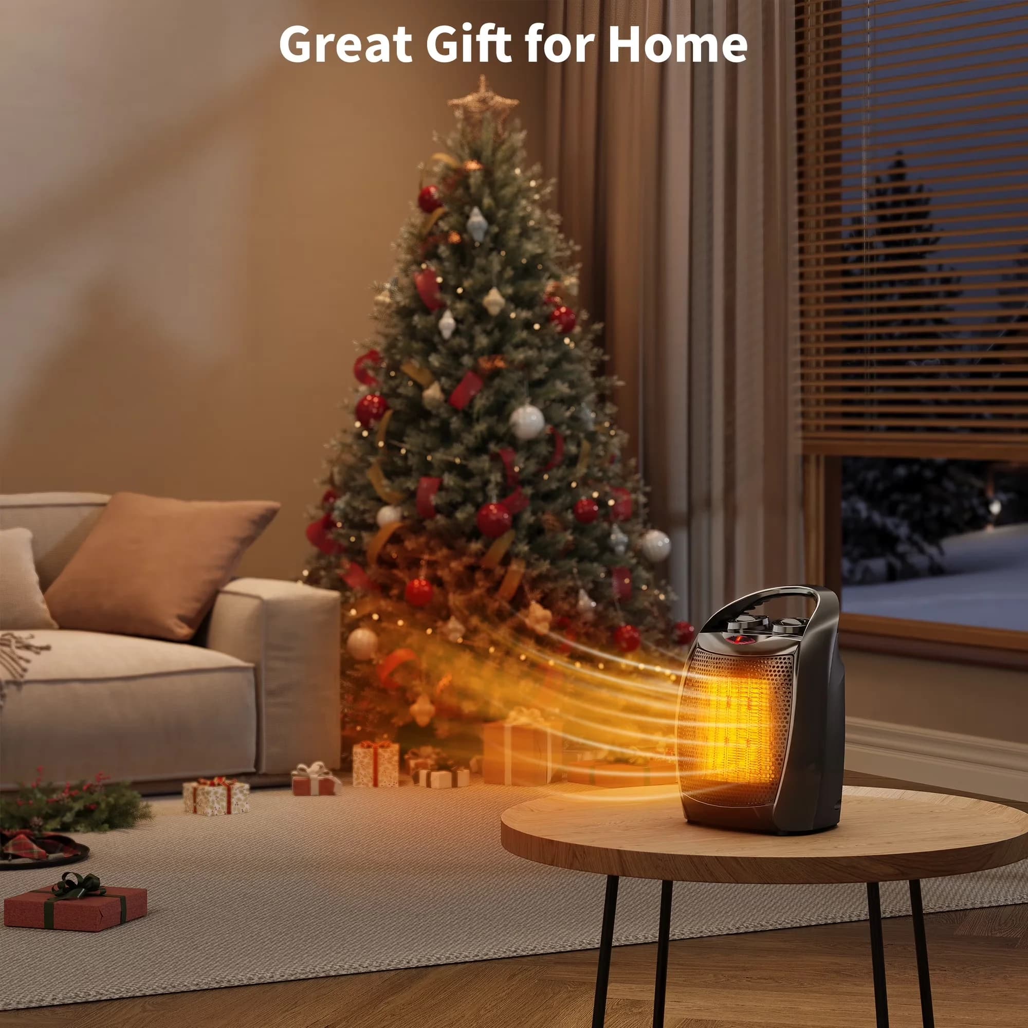 Innovative Portable And Electric Space Heater with 1500W, Adjustable, Adjustable Thermostat - Black Model 060F8D