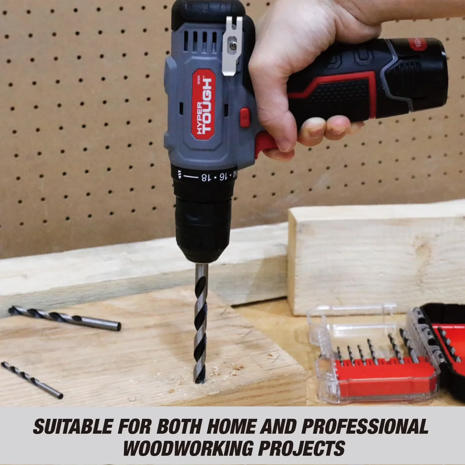 Power Tool Classic with Lockable, Portable, 11-piece brad point drill bit set - Steel 1/2-inch Model B0A56C