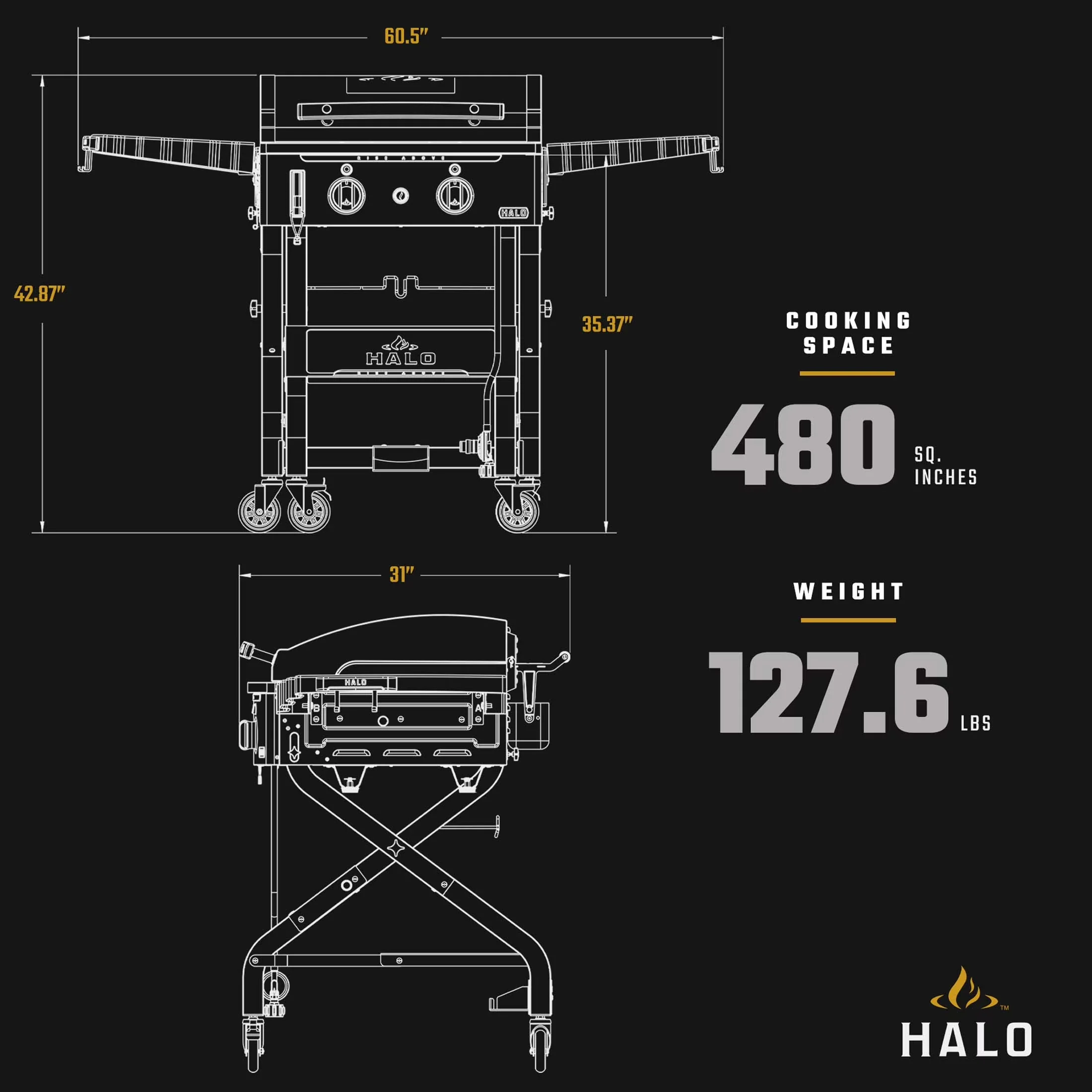 Reliable Flat Top Grill with Storage Rack, Warming Rack - Stainless Steel Model 95EF38