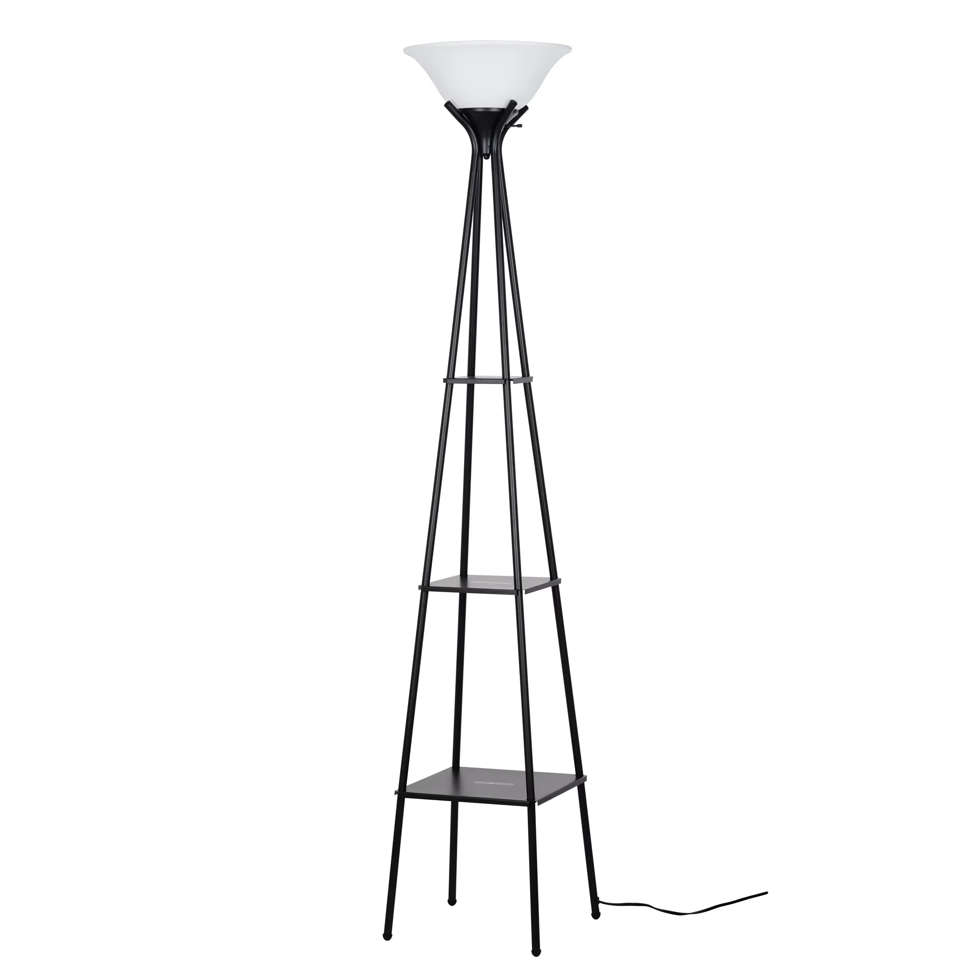 Durable Floor Lamp with Incandescent, Eco Friendly - Metal, Plastic & Metal Gray, White Model 437E2F