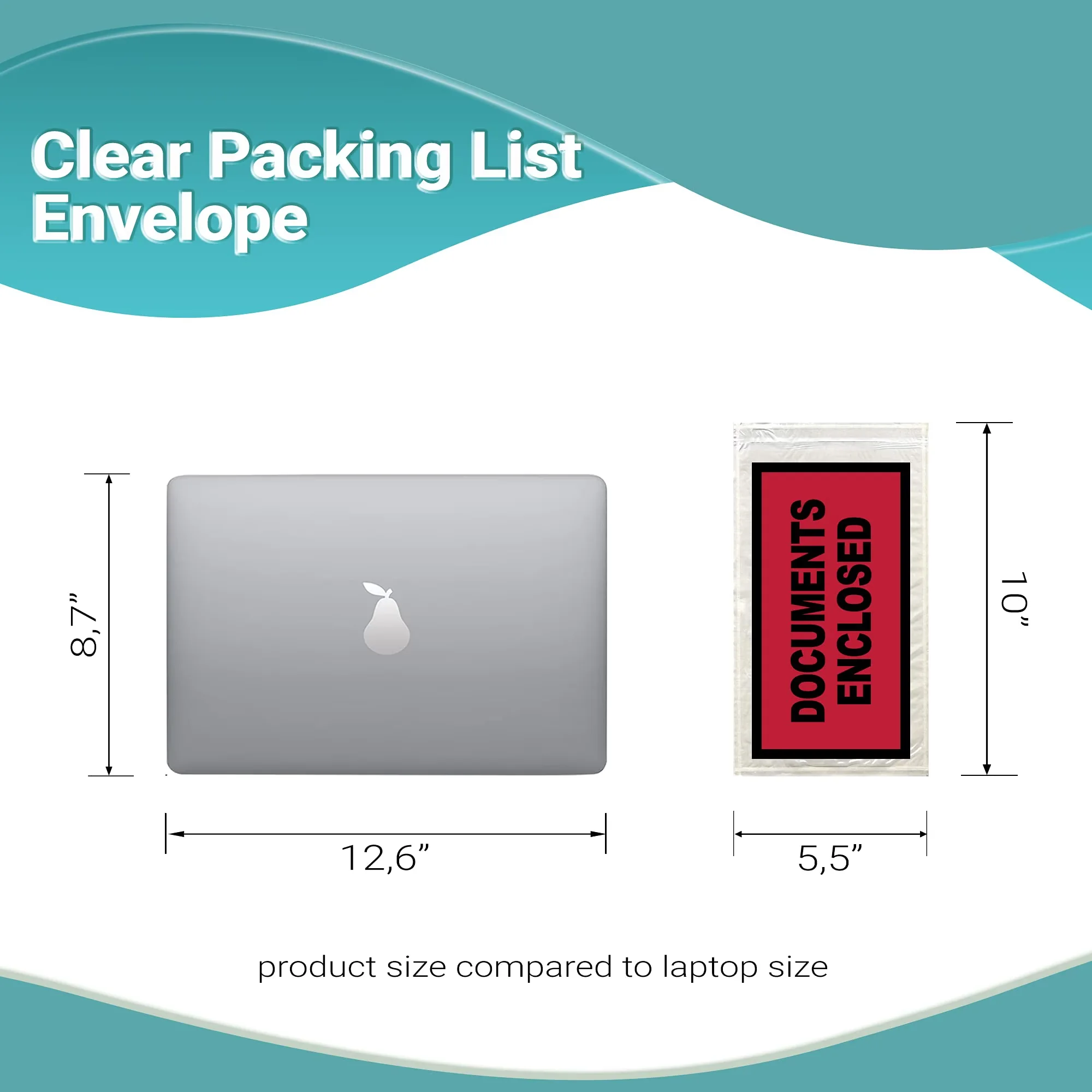 Moving Reliable with 5.5 x 10 in, 1000 Count, Important Papers Packing List Envelopes - Clear Model ECC7FC